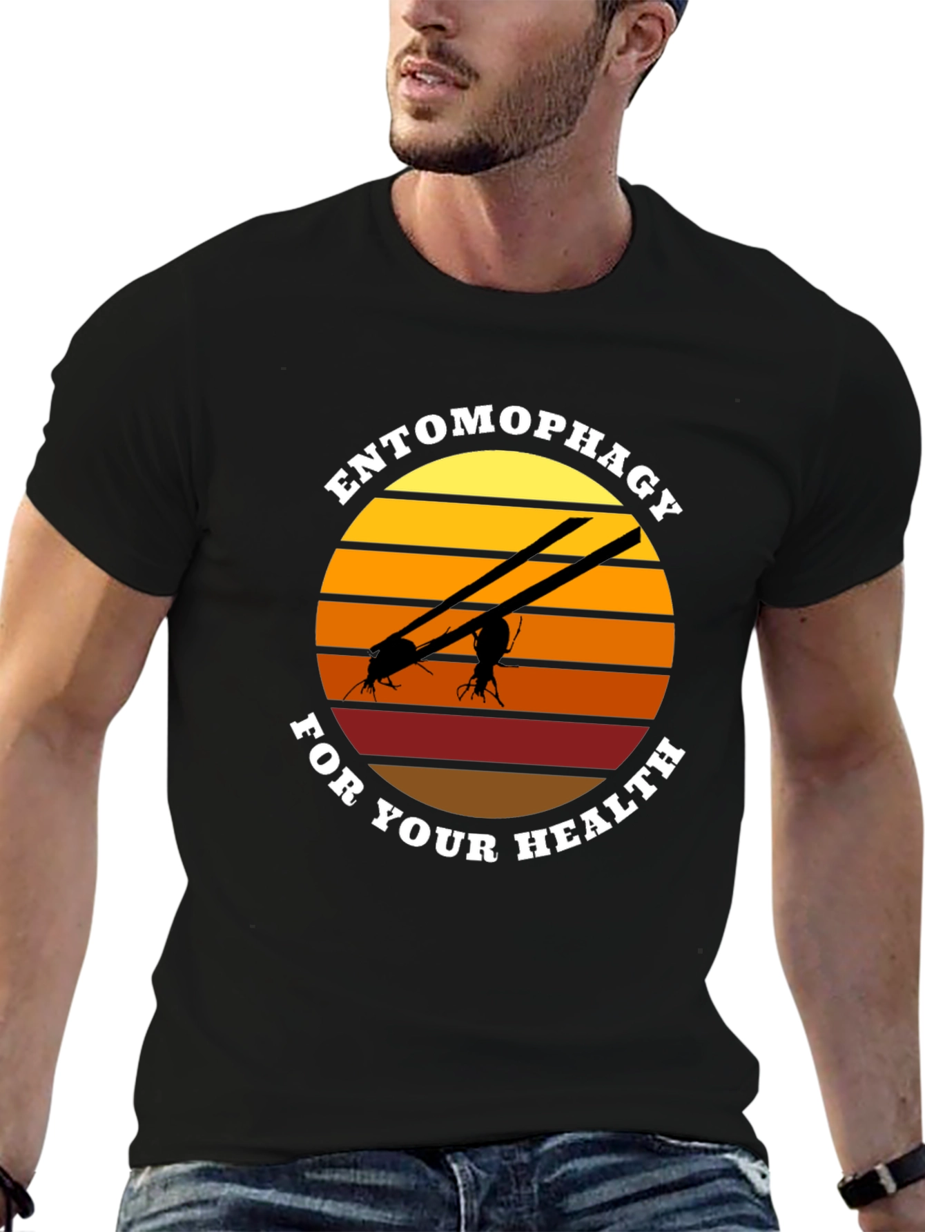 Camiseta Entomofagia Salud: Insectos Cuchillos Sol