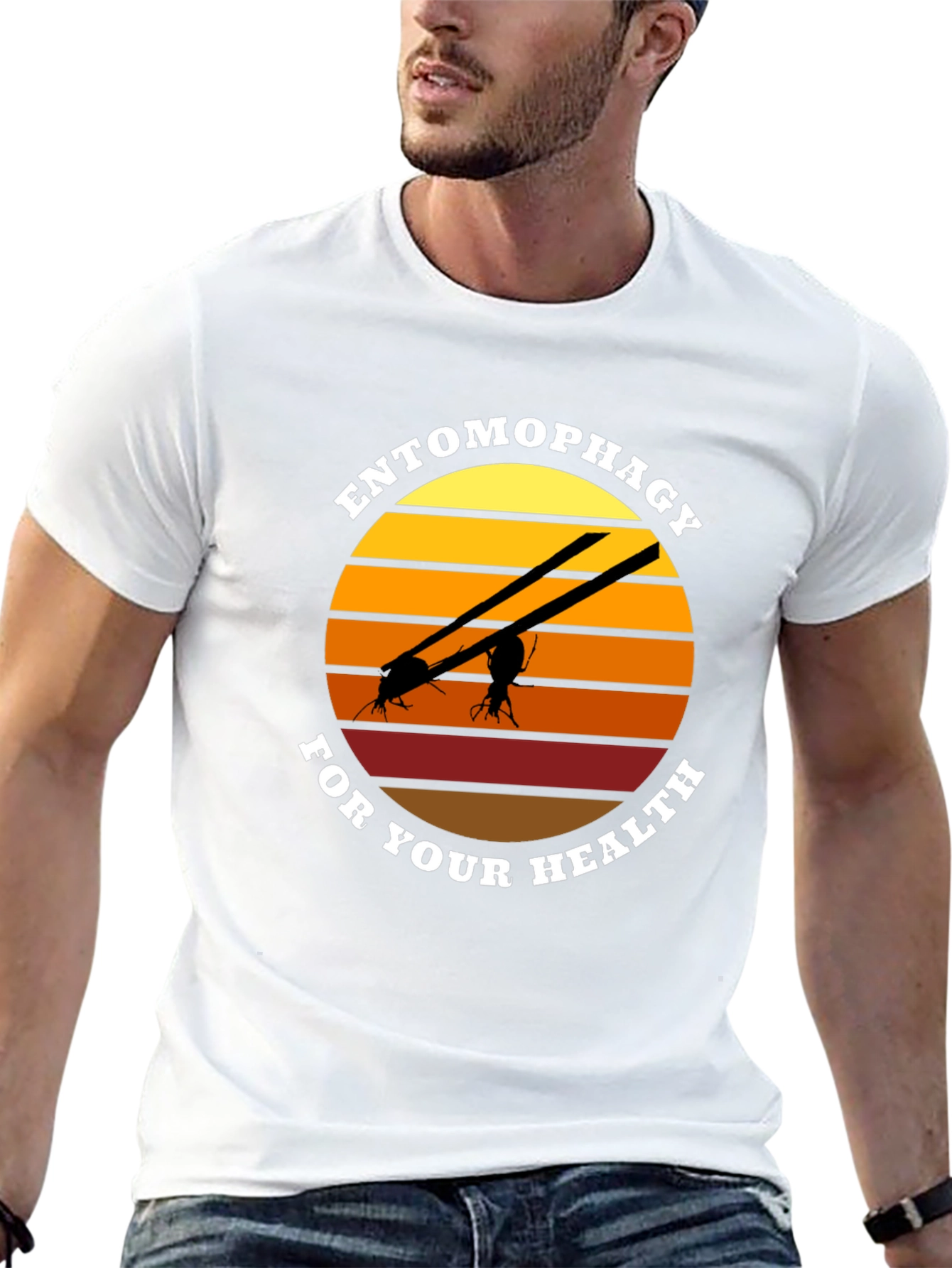 Camiseta Entomofagia Salud: Insectos Cuchillos Sol