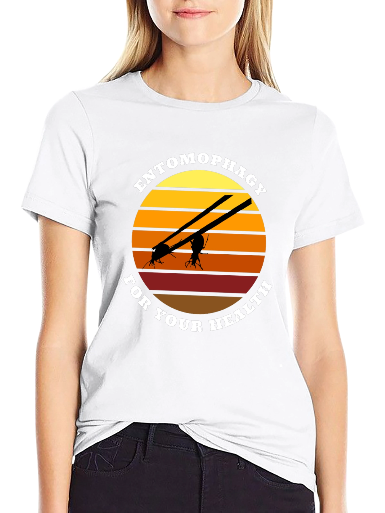 Camiseta Entomofagia Salud: Insectos Cuchillos Sol