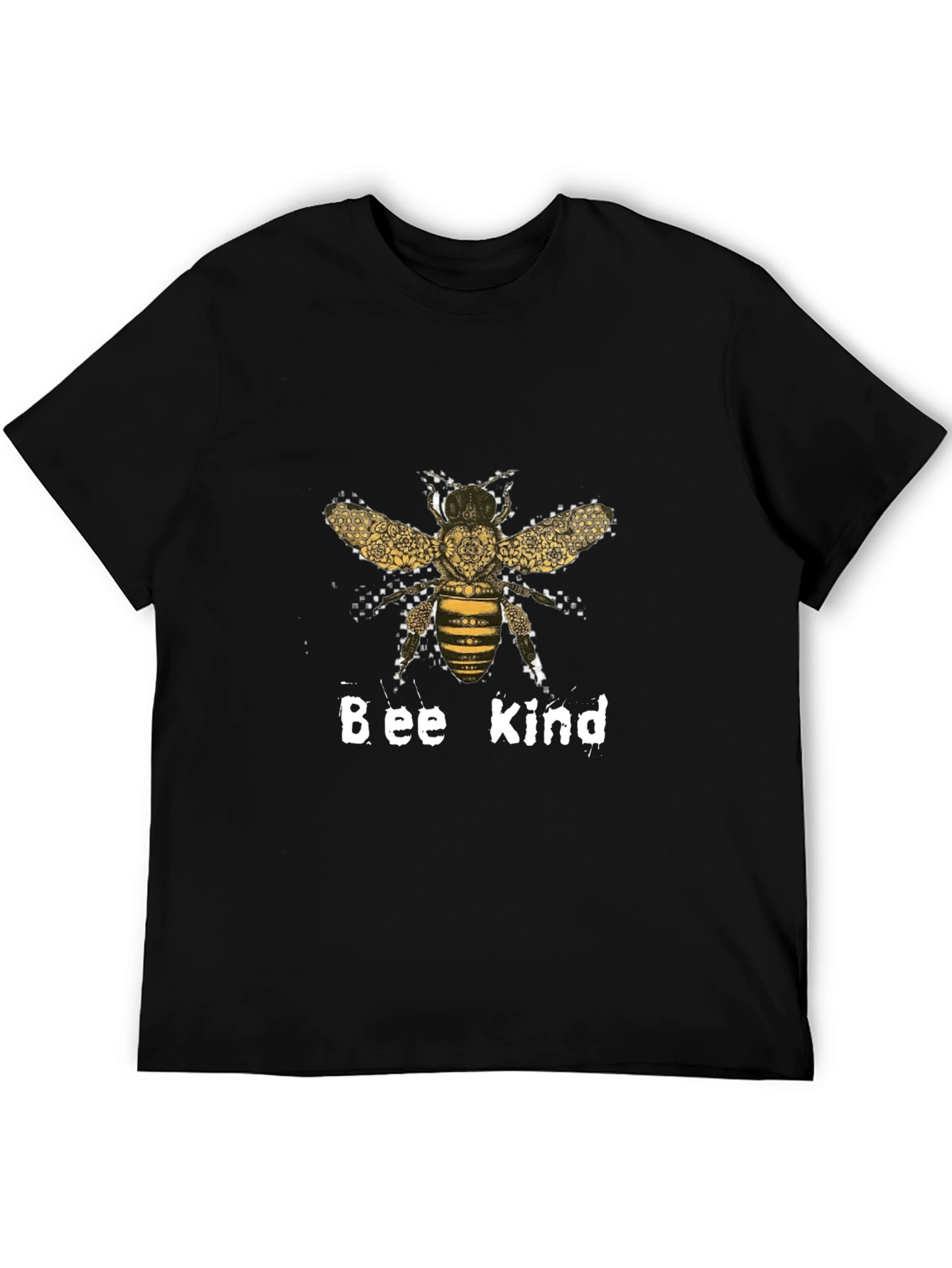 Camiseta Negra Bee Kind Diseño Abeja