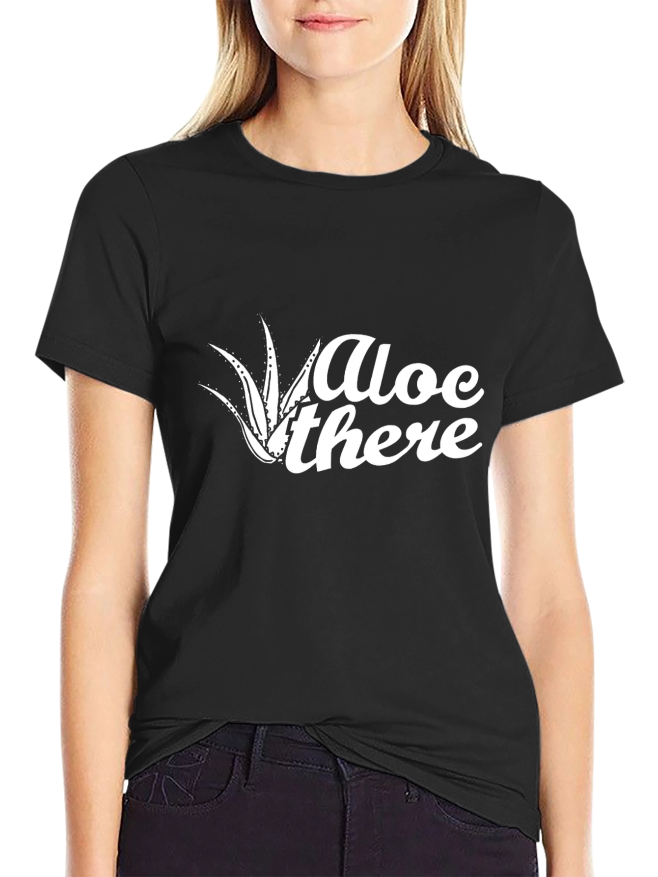 Camiseta Negra Hombre con Diseño Aloe There