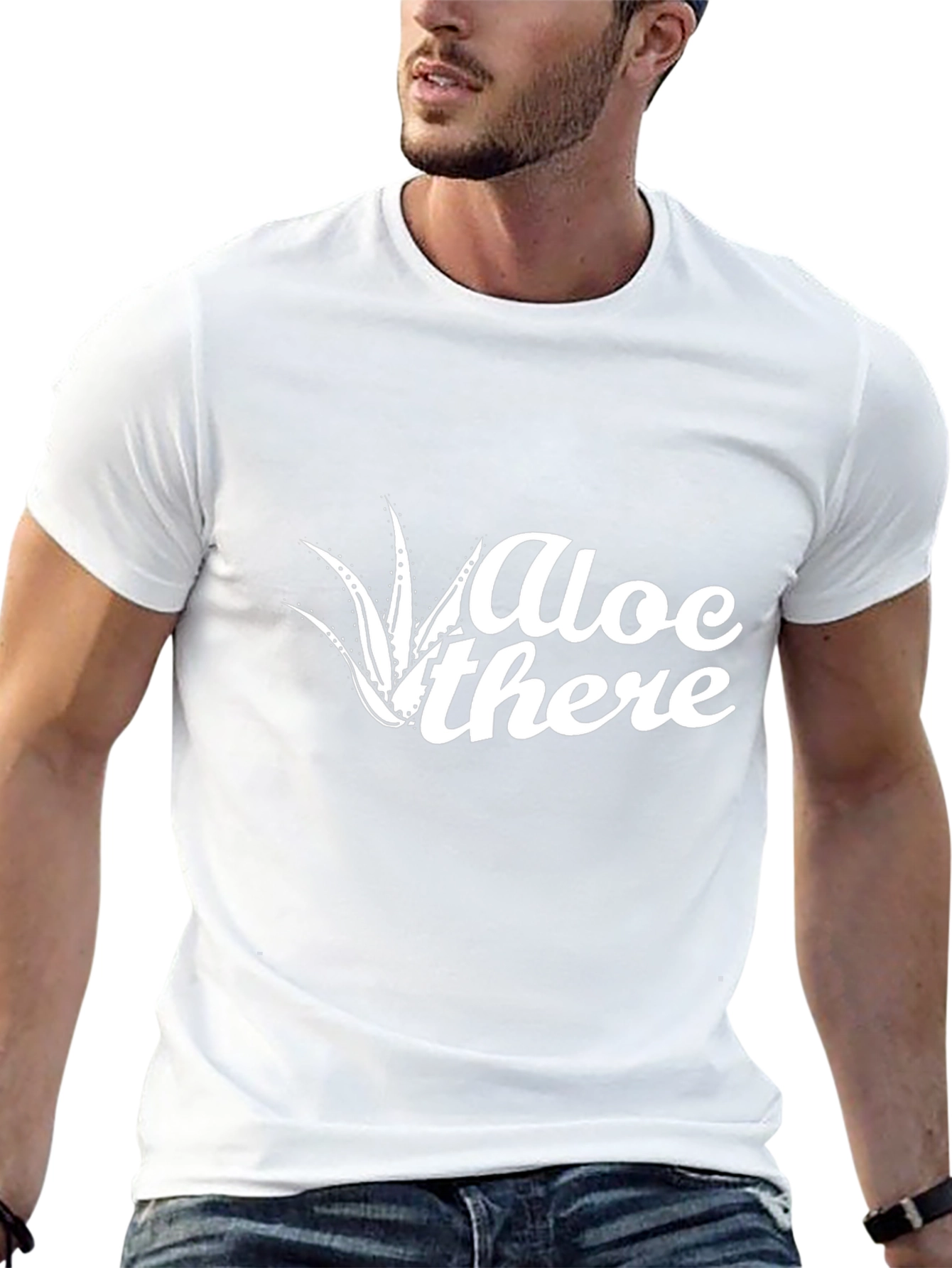 Camiseta Negra Hombre con Diseño Aloe There