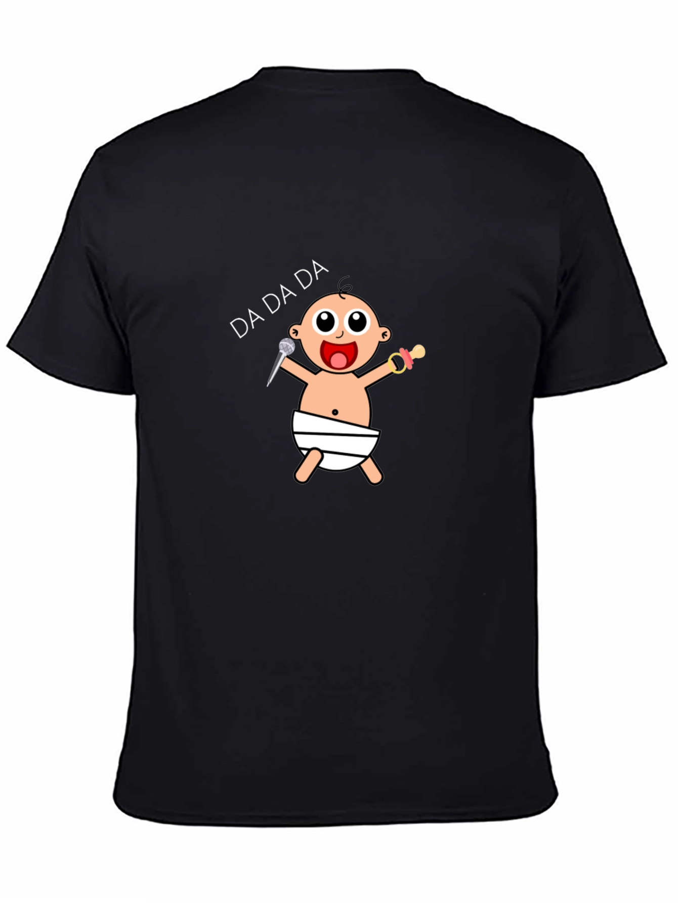 Camiseta Negra con Diseño de Bebé Cantante