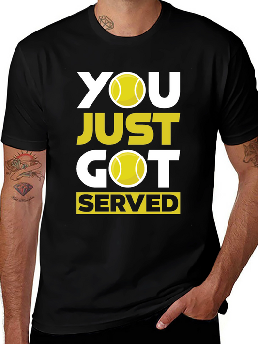 Camiseta Negra con Diseño de Tenis You Just Got Served