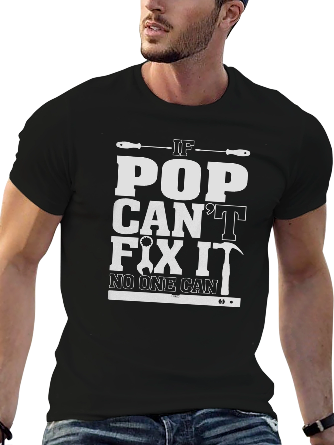 Camiseta Negra Si Papá No Puede Arreglarlo