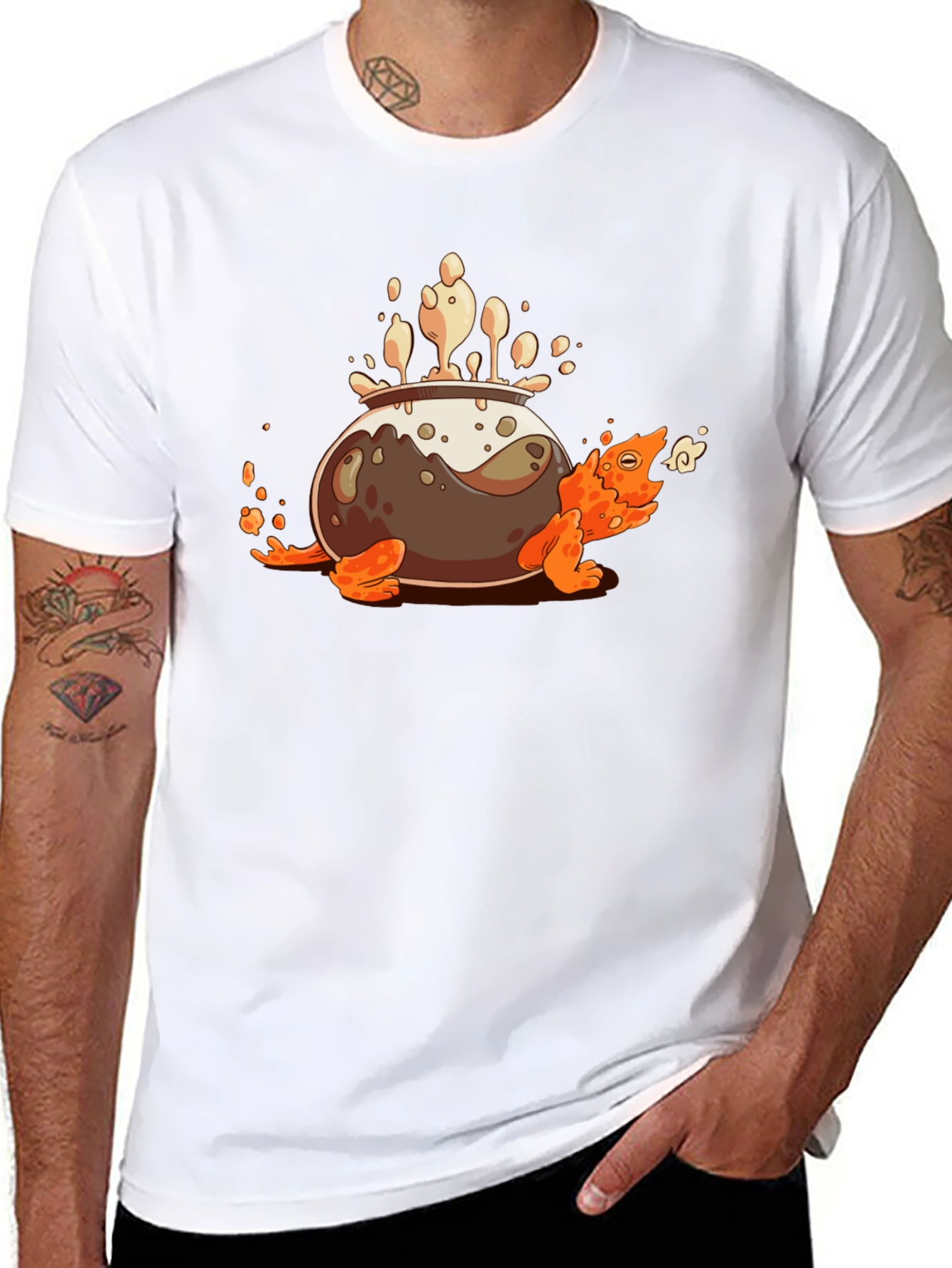 Camiseta Negra con Diseño de Tortuga Olla Mágica