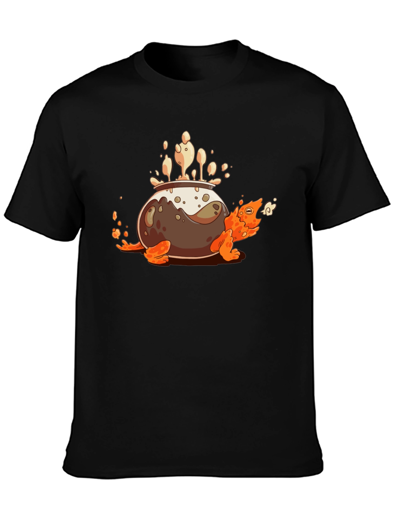 Camiseta Negra con Diseño de Tortuga Olla Mágica