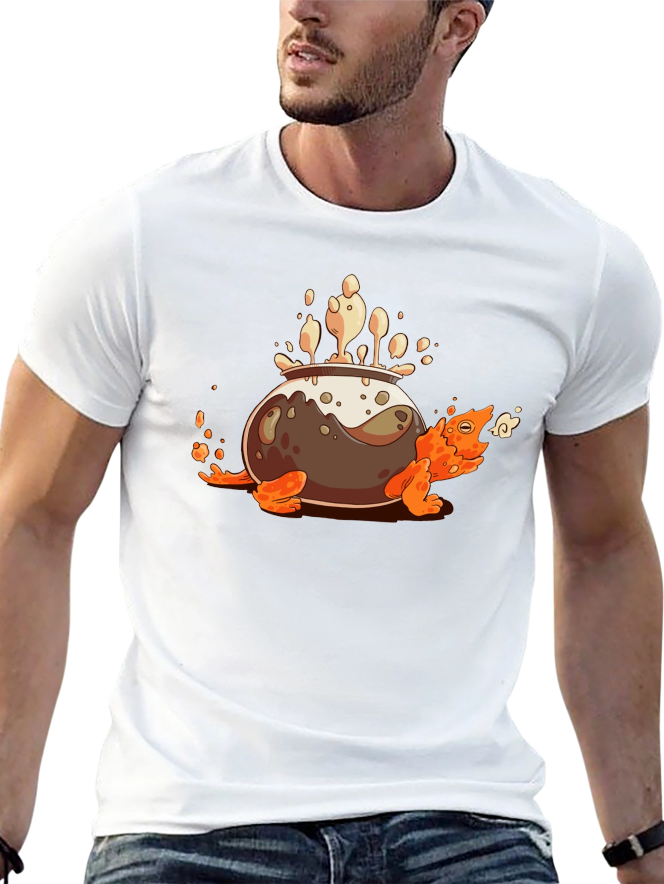 Camiseta Negra con Diseño de Tortuga Olla Mágica