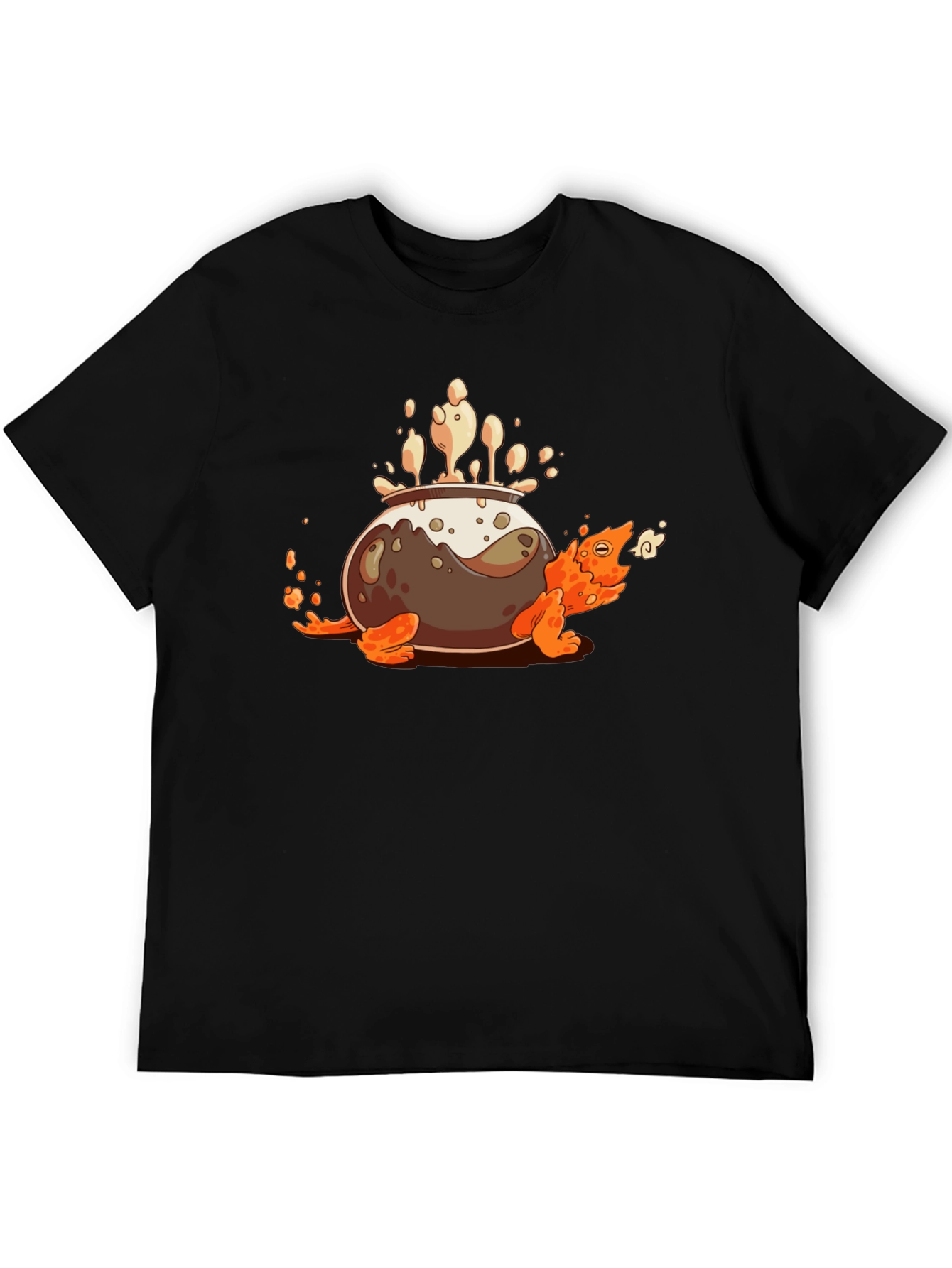Camiseta Negra con Diseño de Tortuga Olla Mágica
