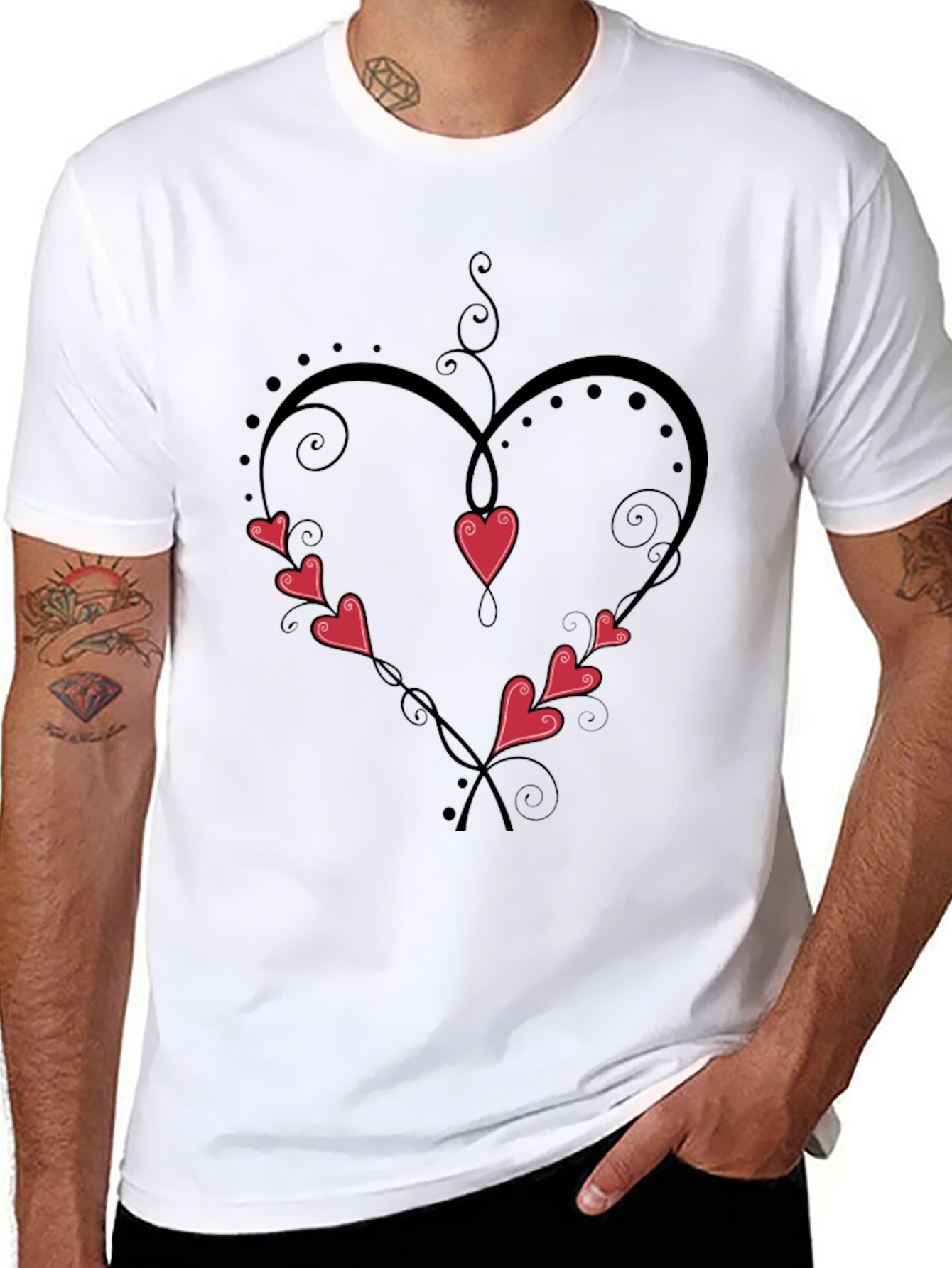 Camiseta Negra Corazón Enredado