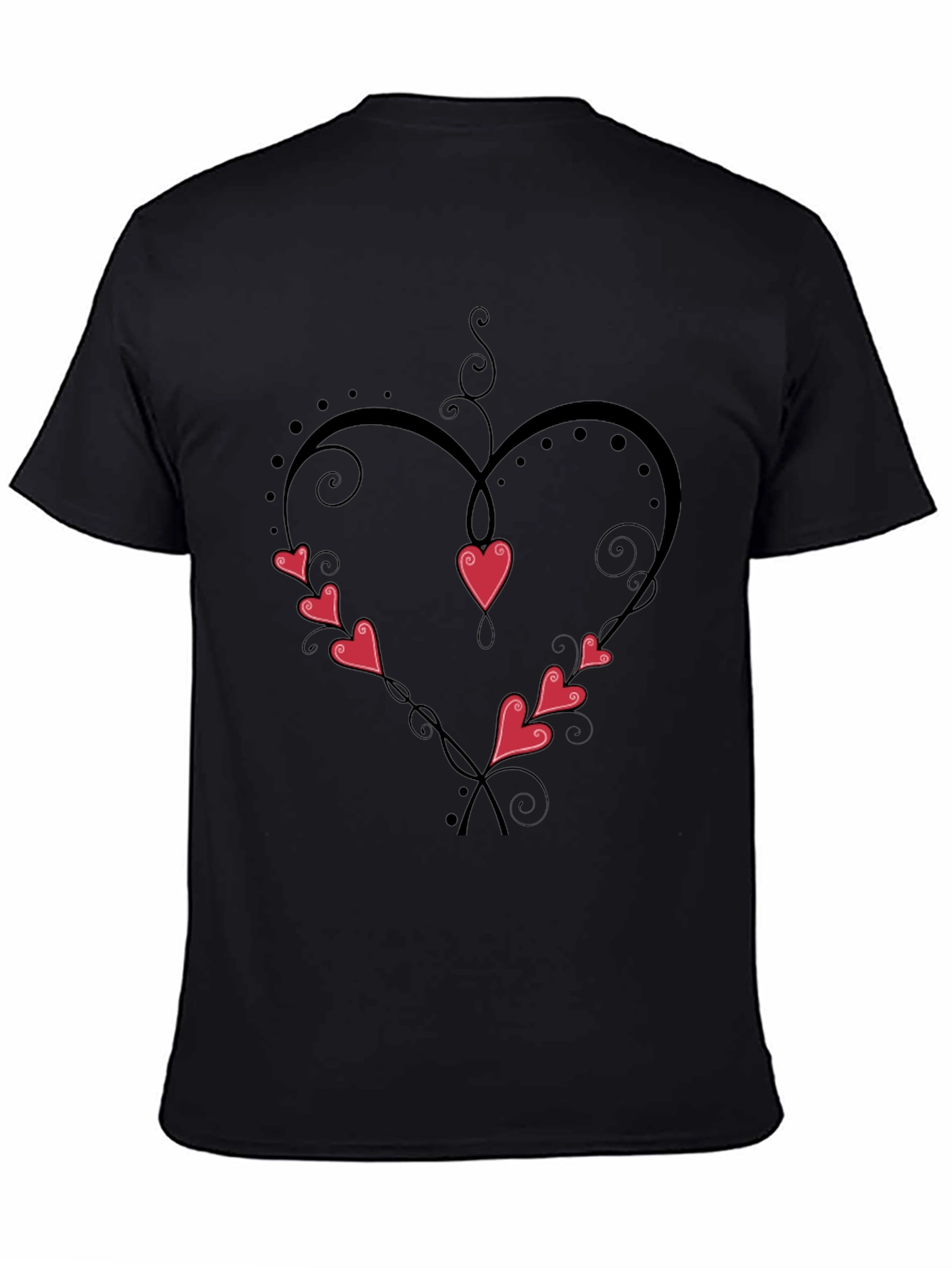 Camiseta Negra Corazón Enredado