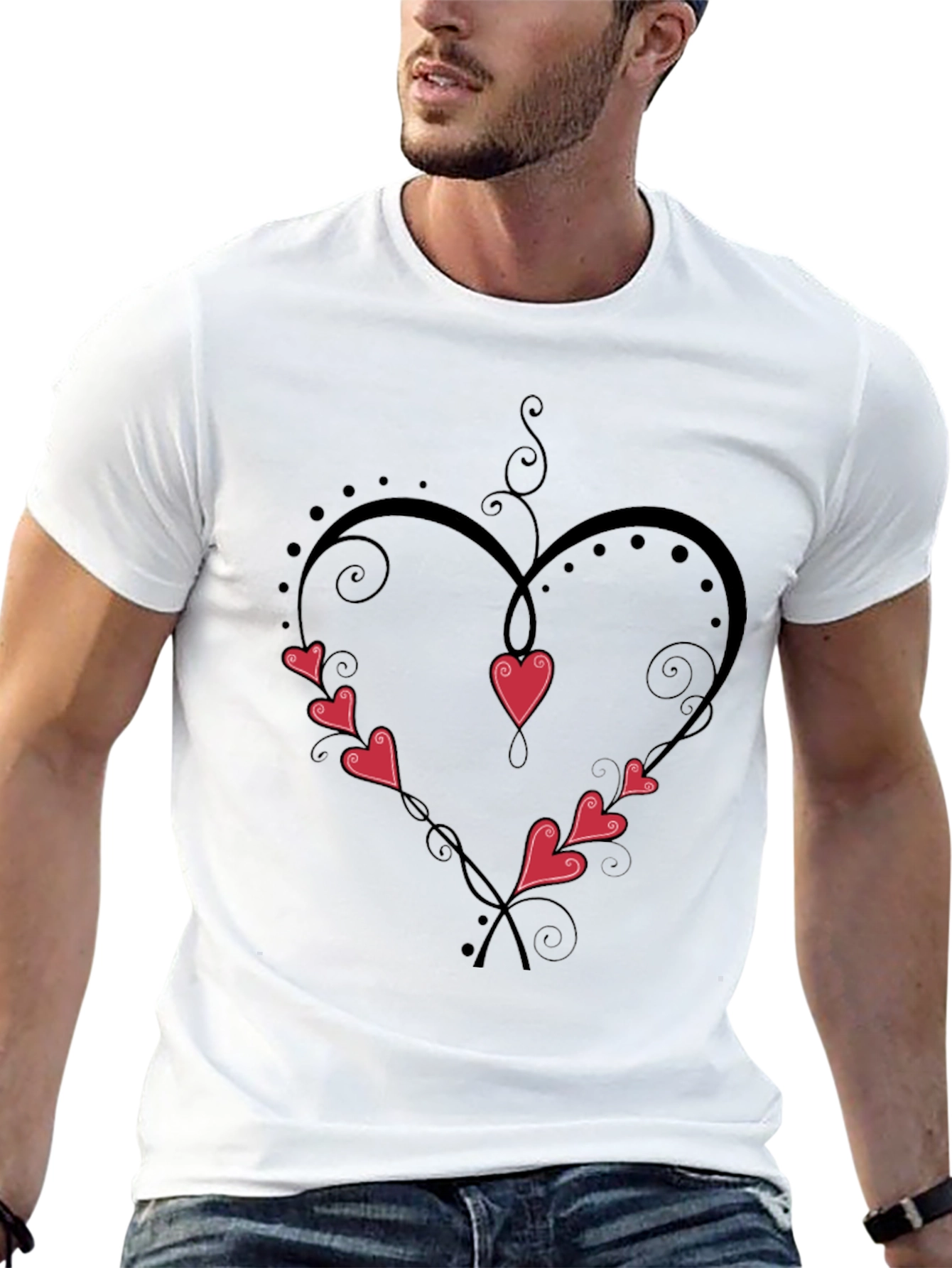 Camiseta Negra Corazón Enredado