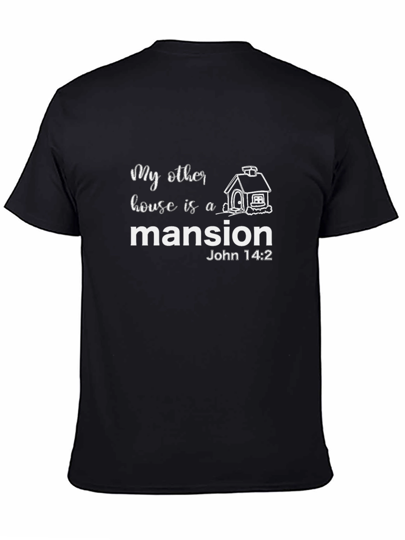 Camiseta Negra Mansión - Versículo Bíblico
