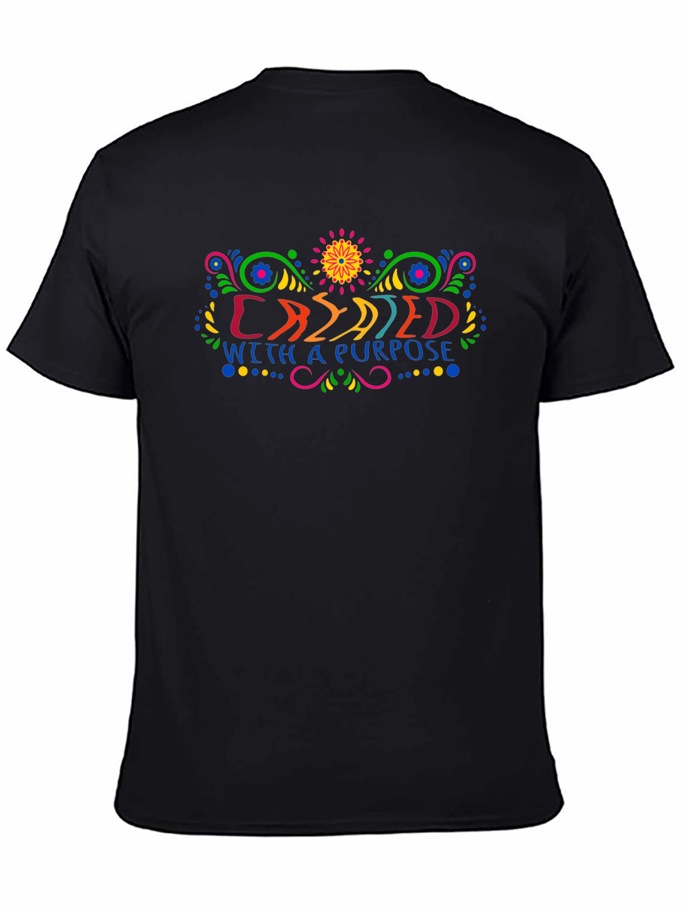 Camiseta Negra Creado Con Un Propósito