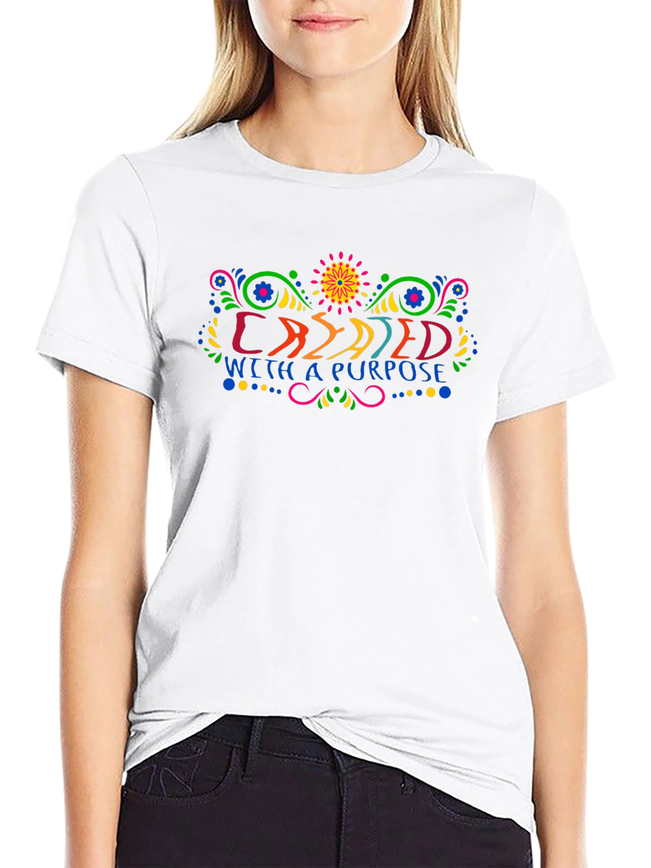 Camiseta Negra Creado Con Un Propósito