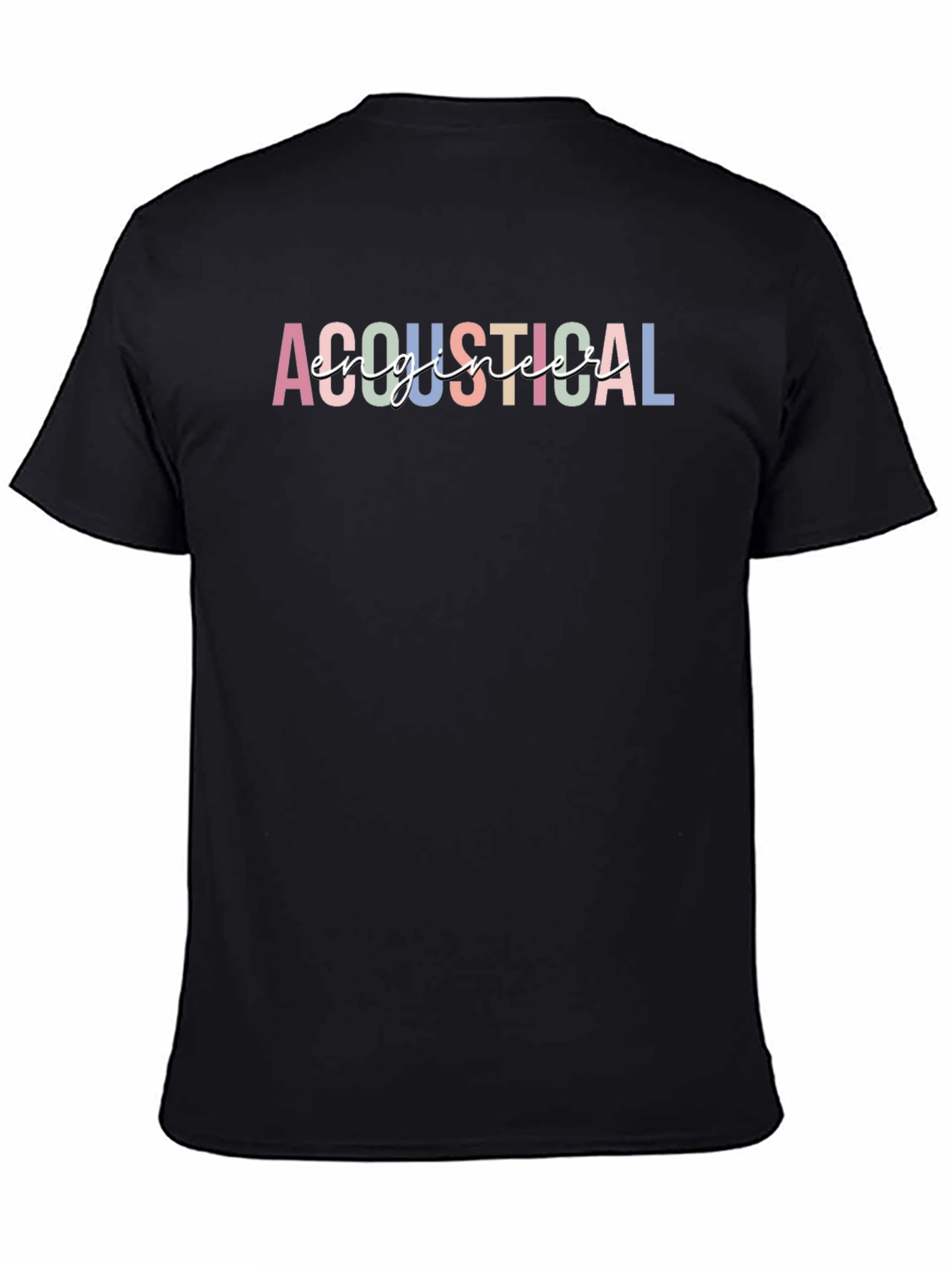 Camiseta Negra con Diseño de Ingeniero Acústico