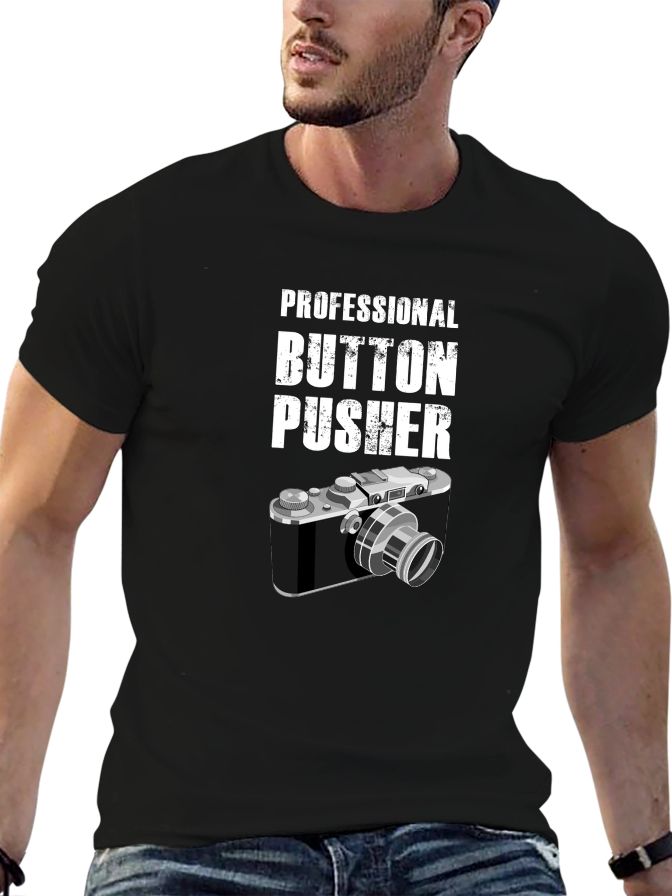 Camiseta Negra Professional Button Pusher