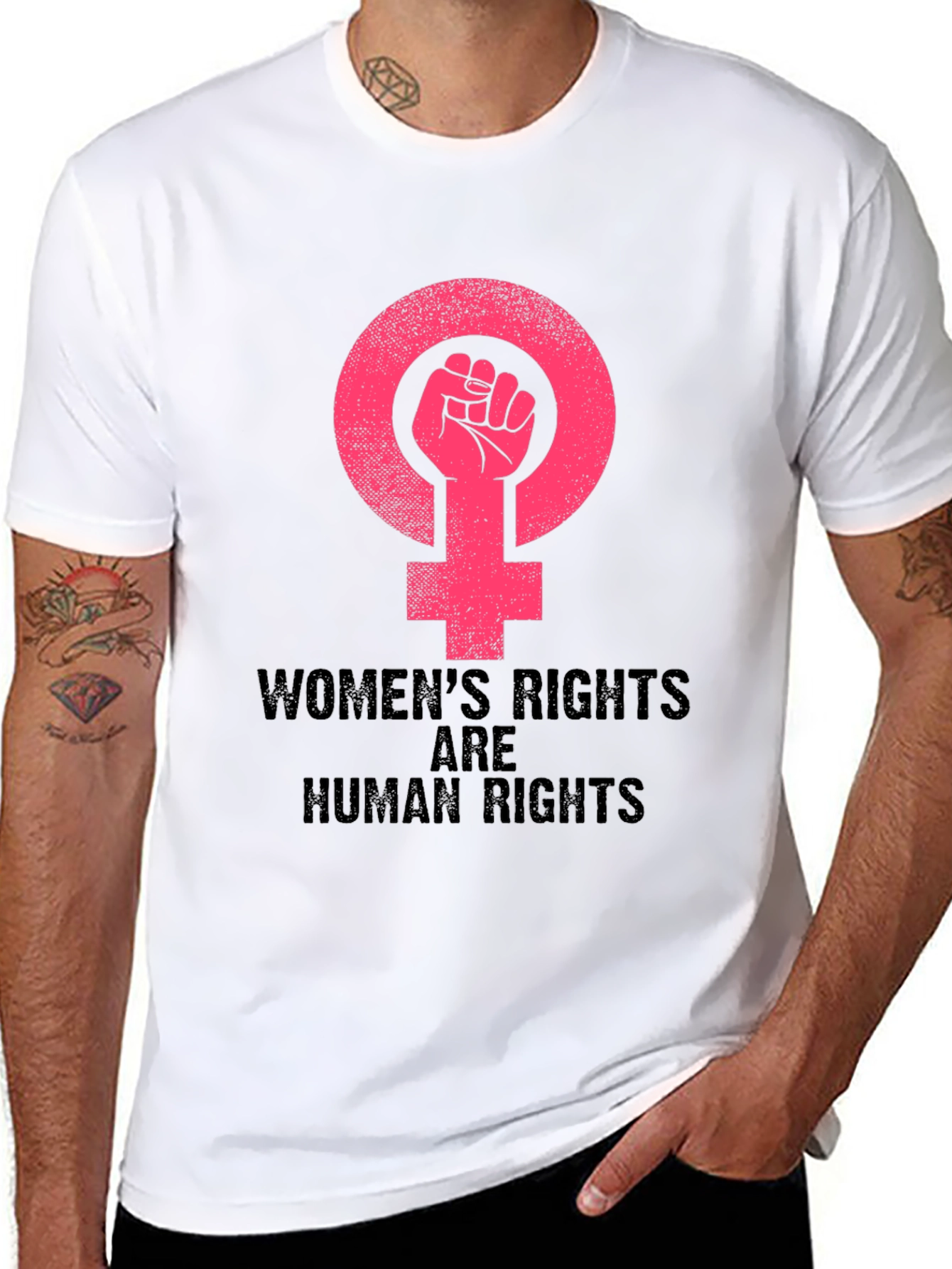 Camiseta Negra Feminista: Derechos de la Mujer