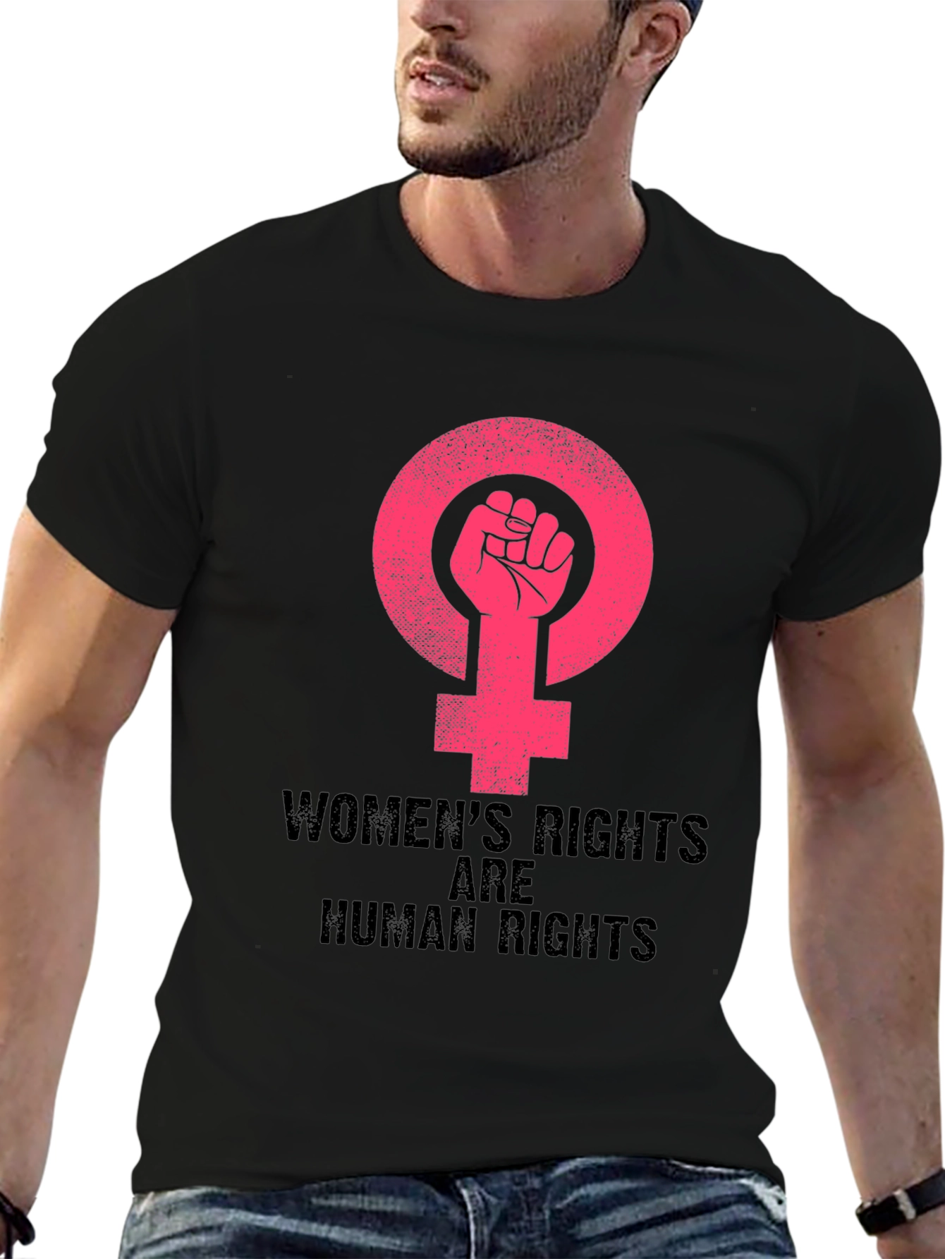Camiseta Negra Feminista: Derechos de la Mujer