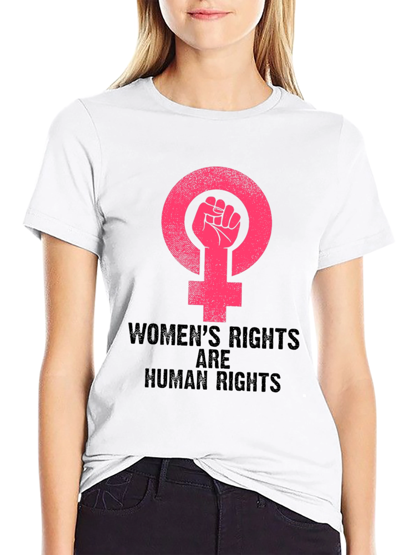Camiseta Negra Feminista: Derechos de la Mujer