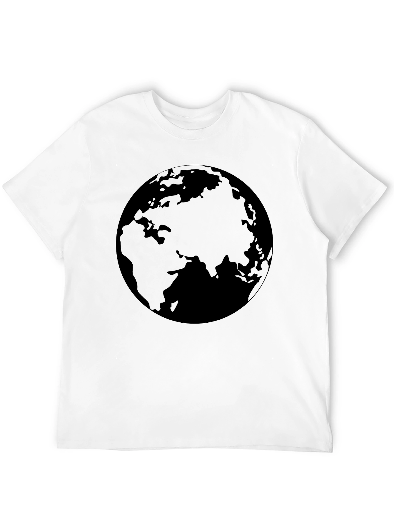 Camiseta Negra con Diseño del Planeta Tierra