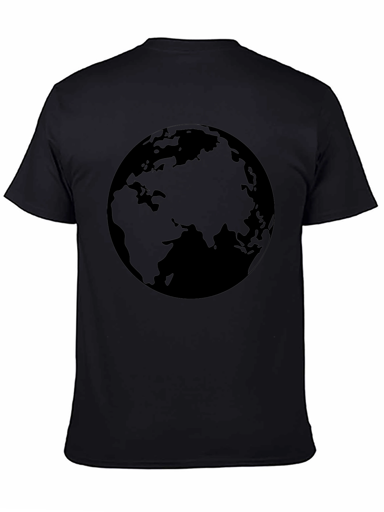Camiseta Negra con Diseño del Planeta Tierra