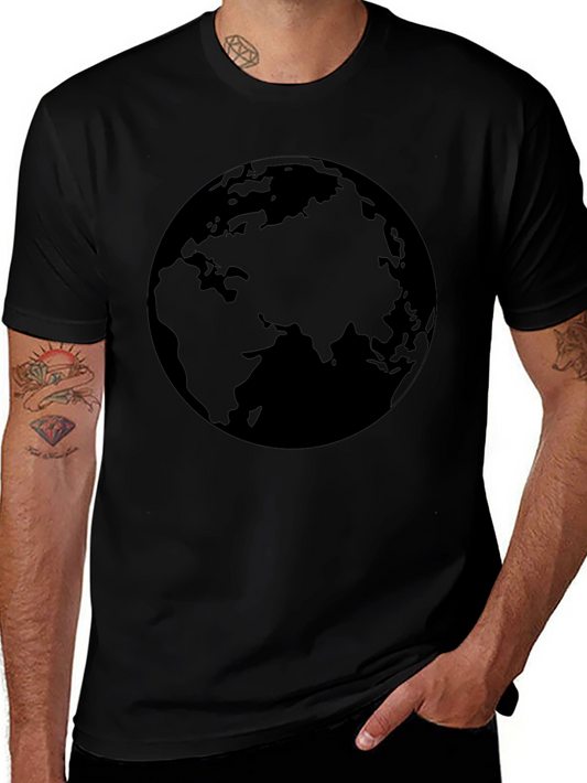 Camiseta Negra con Diseño del Planeta Tierra