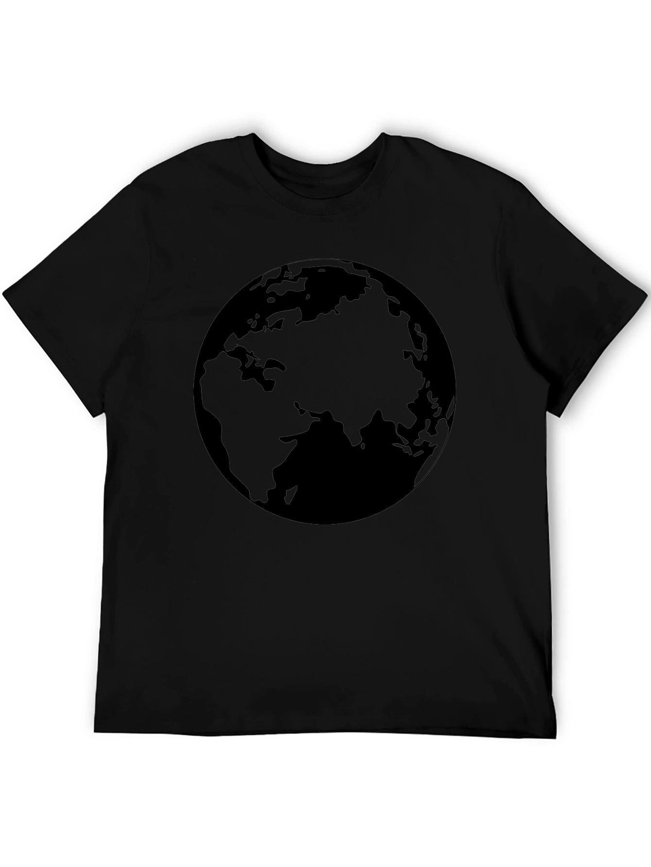 Camiseta Negra con Diseño del Planeta Tierra