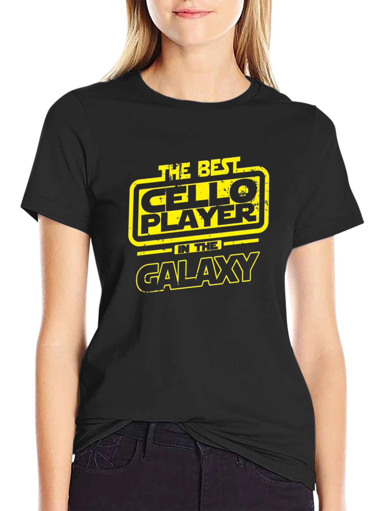 Camiseta Negra The Best Cello Player in the Galaxy