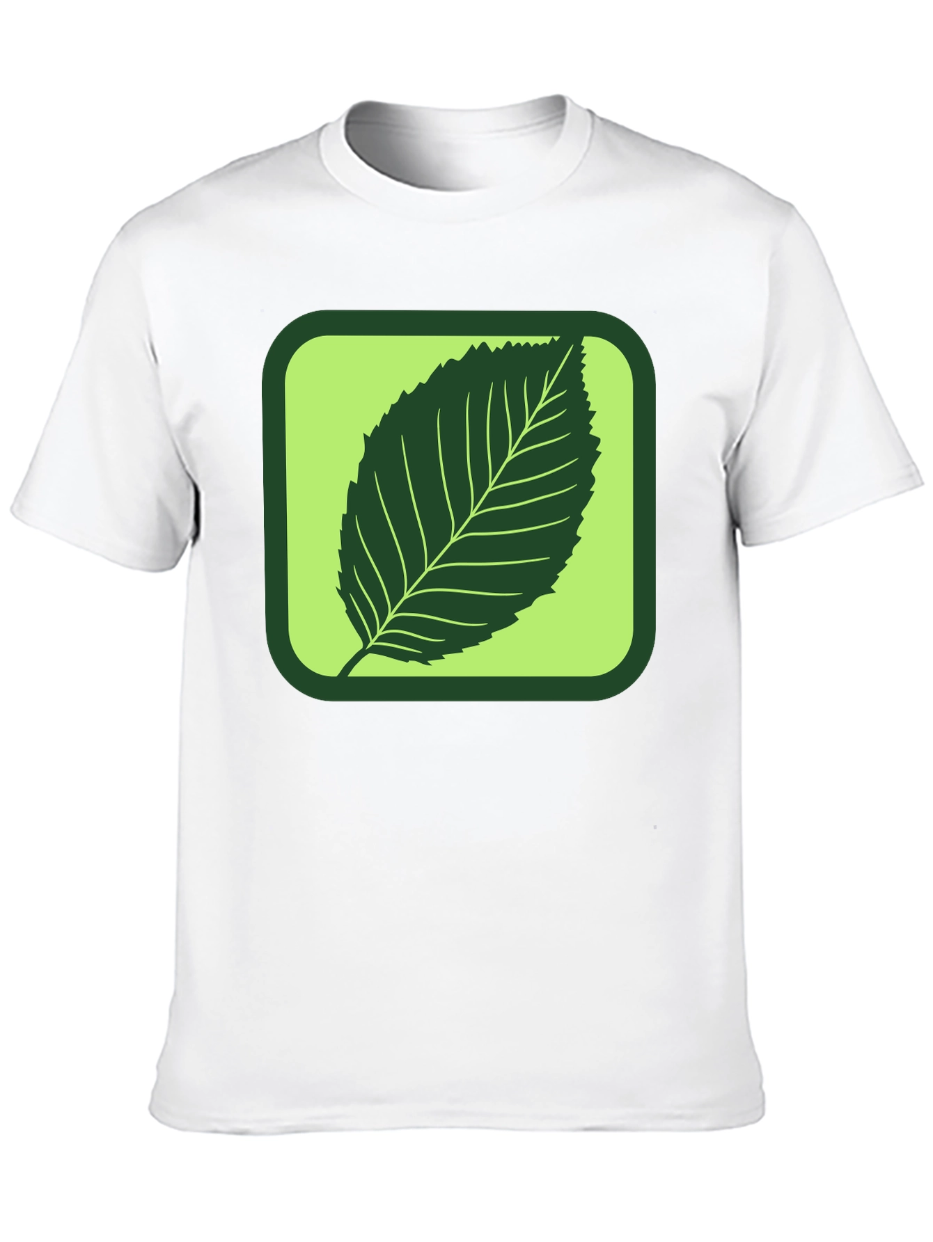 Camiseta Negra con Diseño de Hoja Verde