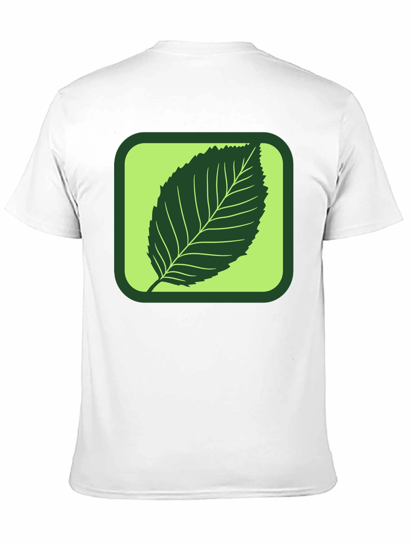 Camiseta Negra con Diseño de Hoja Verde