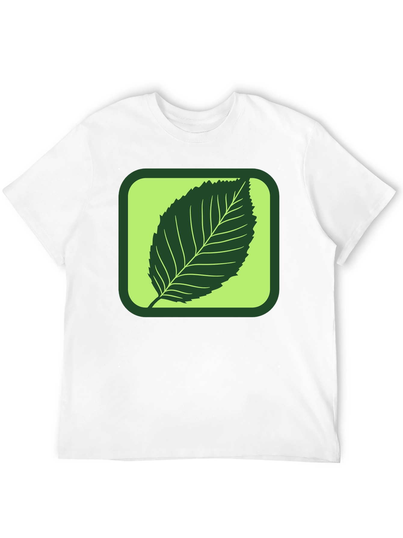 Camiseta Negra con Diseño de Hoja Verde