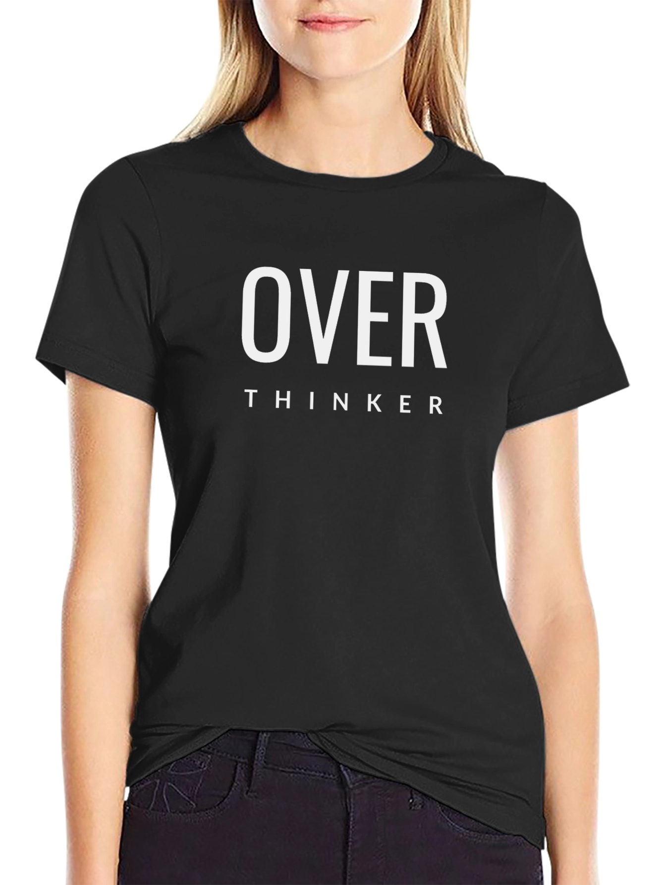 Camiseta Negra Overthinker Hombre