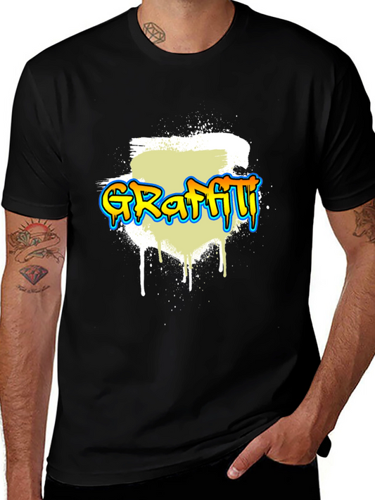 Camiseta Negra Graffiti - Estilo Urbano y Moderno
