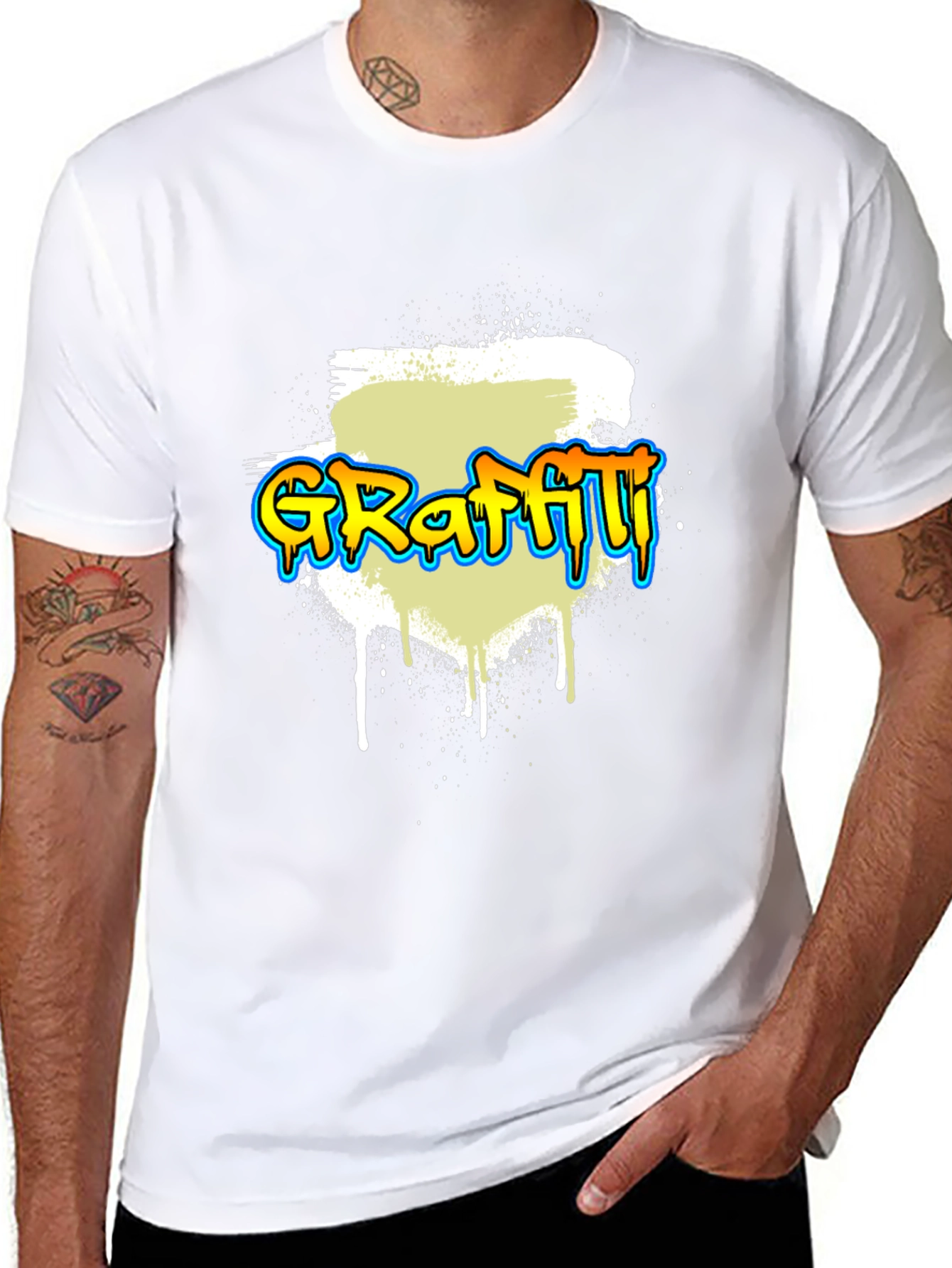 Camiseta Negra Graffiti - Estilo Urbano y Moderno