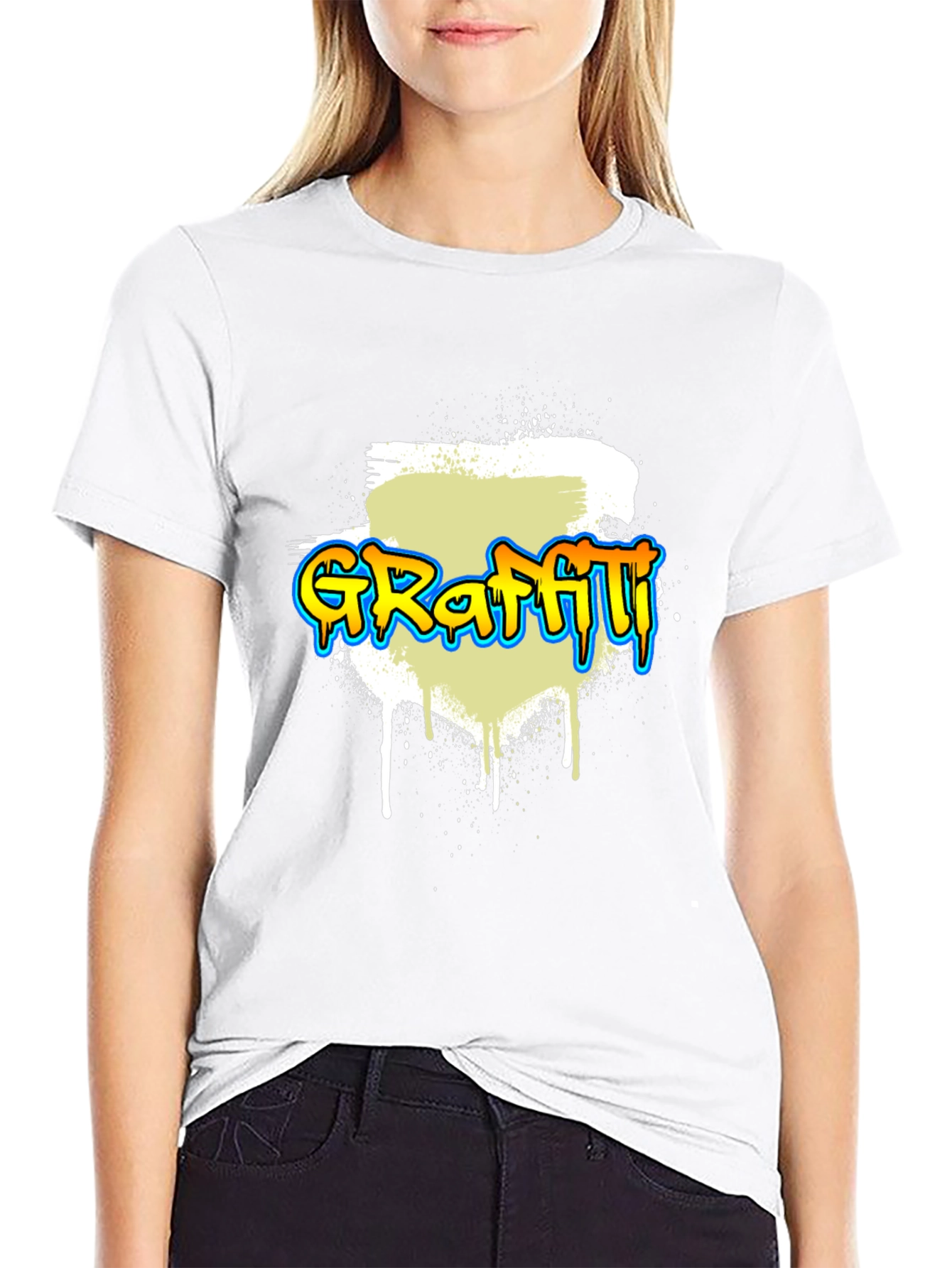 Camiseta Negra Graffiti - Estilo Urbano y Moderno
