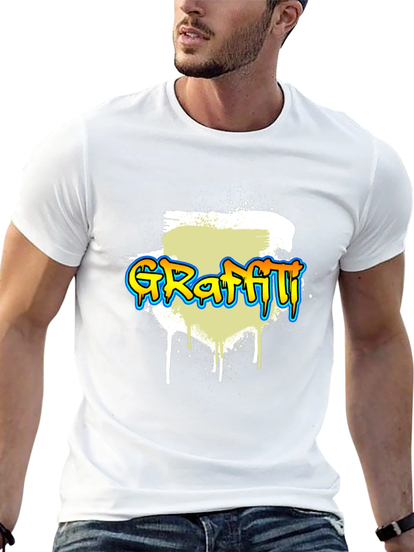 Camiseta Negra Graffiti - Estilo Urbano y Moderno