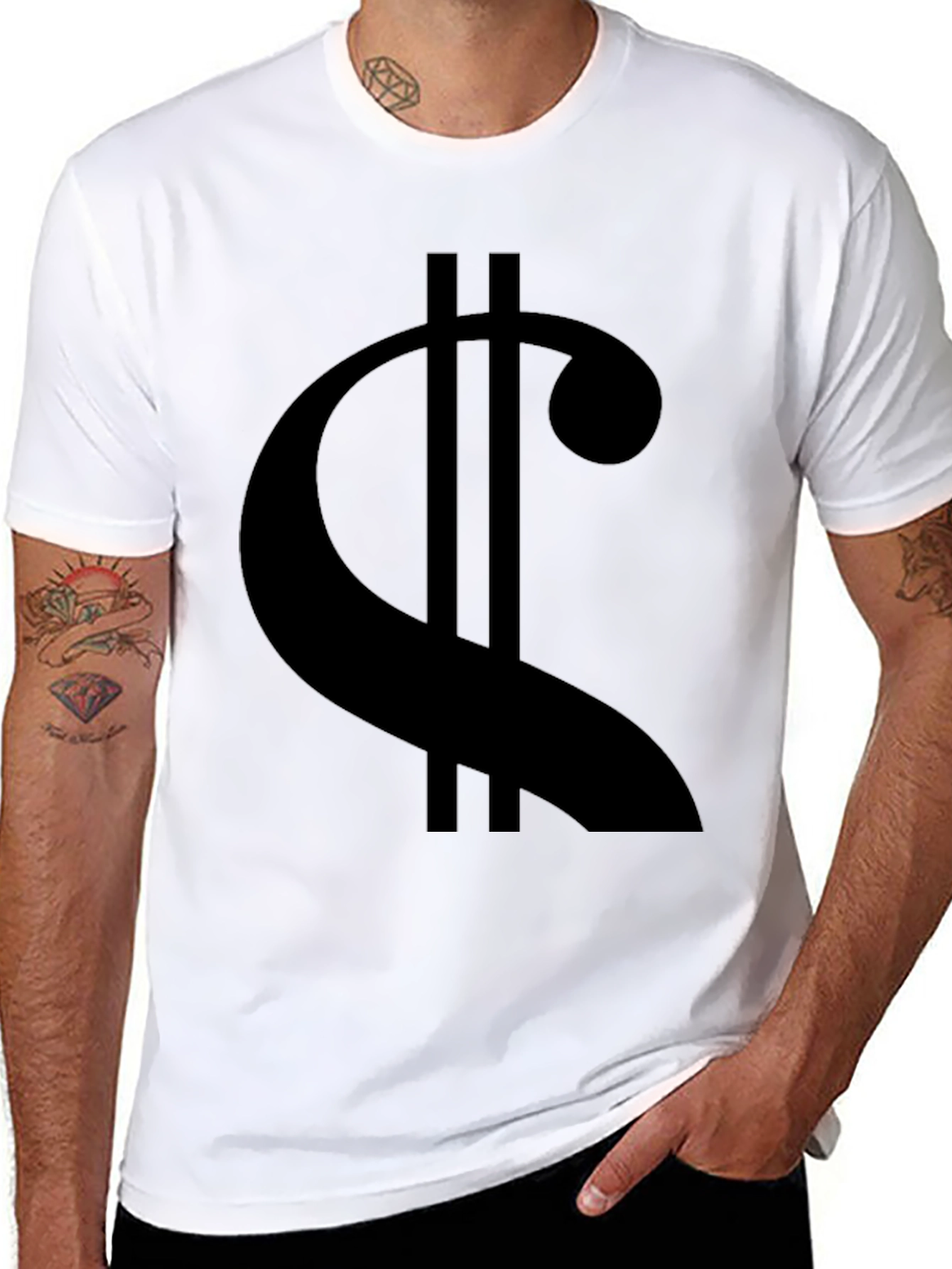 Camiseta Negra con Diseño de Clave de Sol Moderna