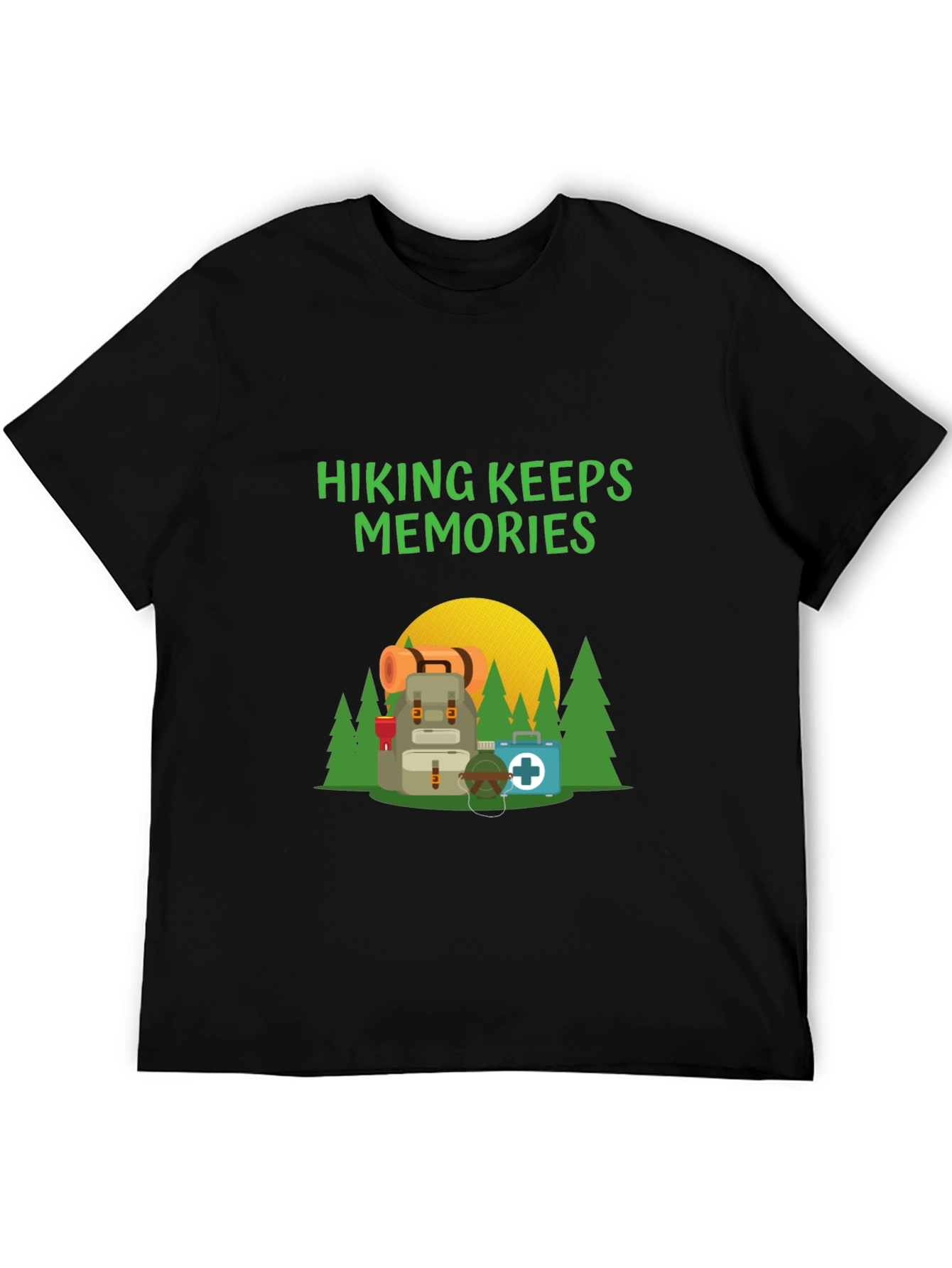Camiseta Negra Hiking Keeps Memories