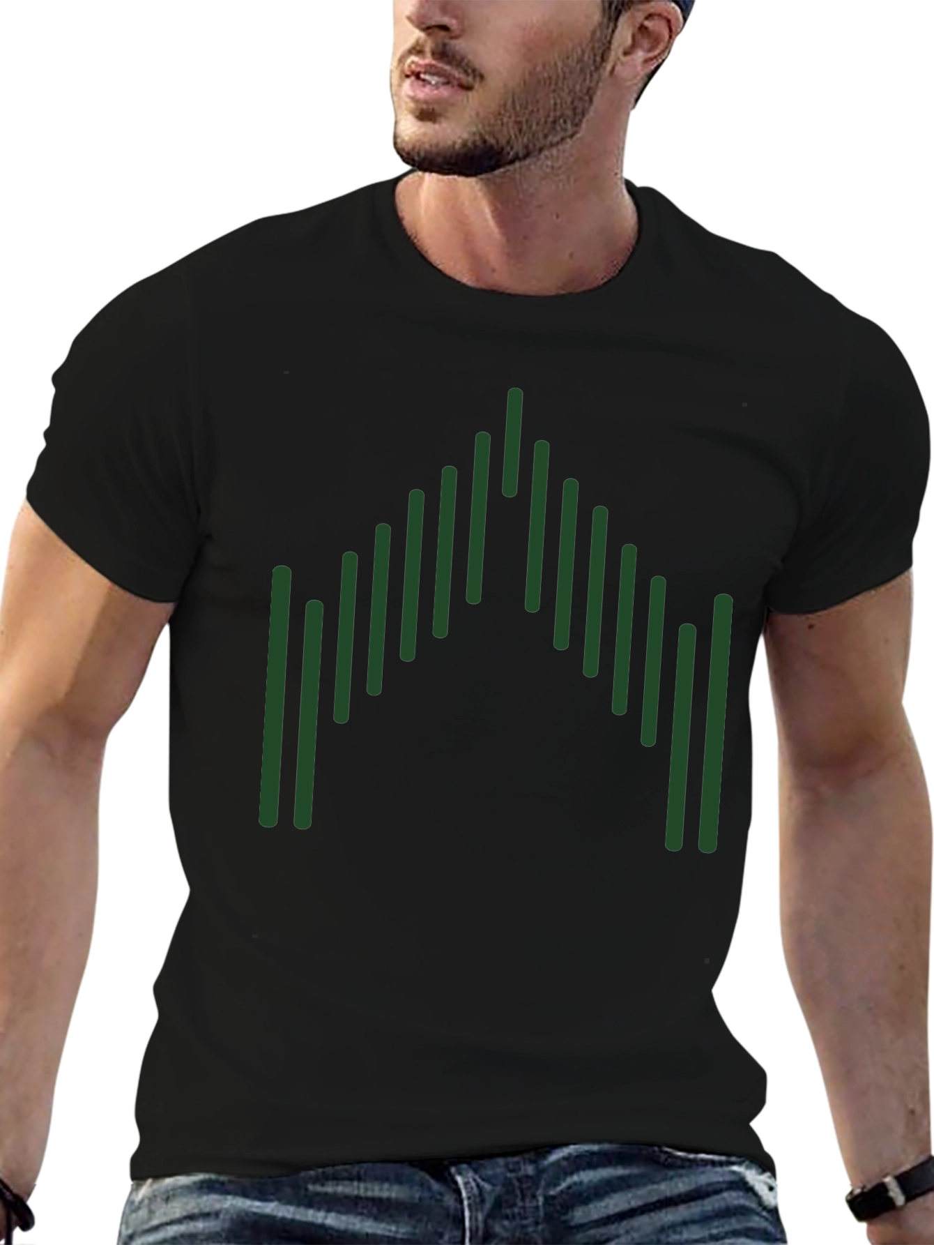 Camiseta Negra con Diseño Gráfico Abstracto