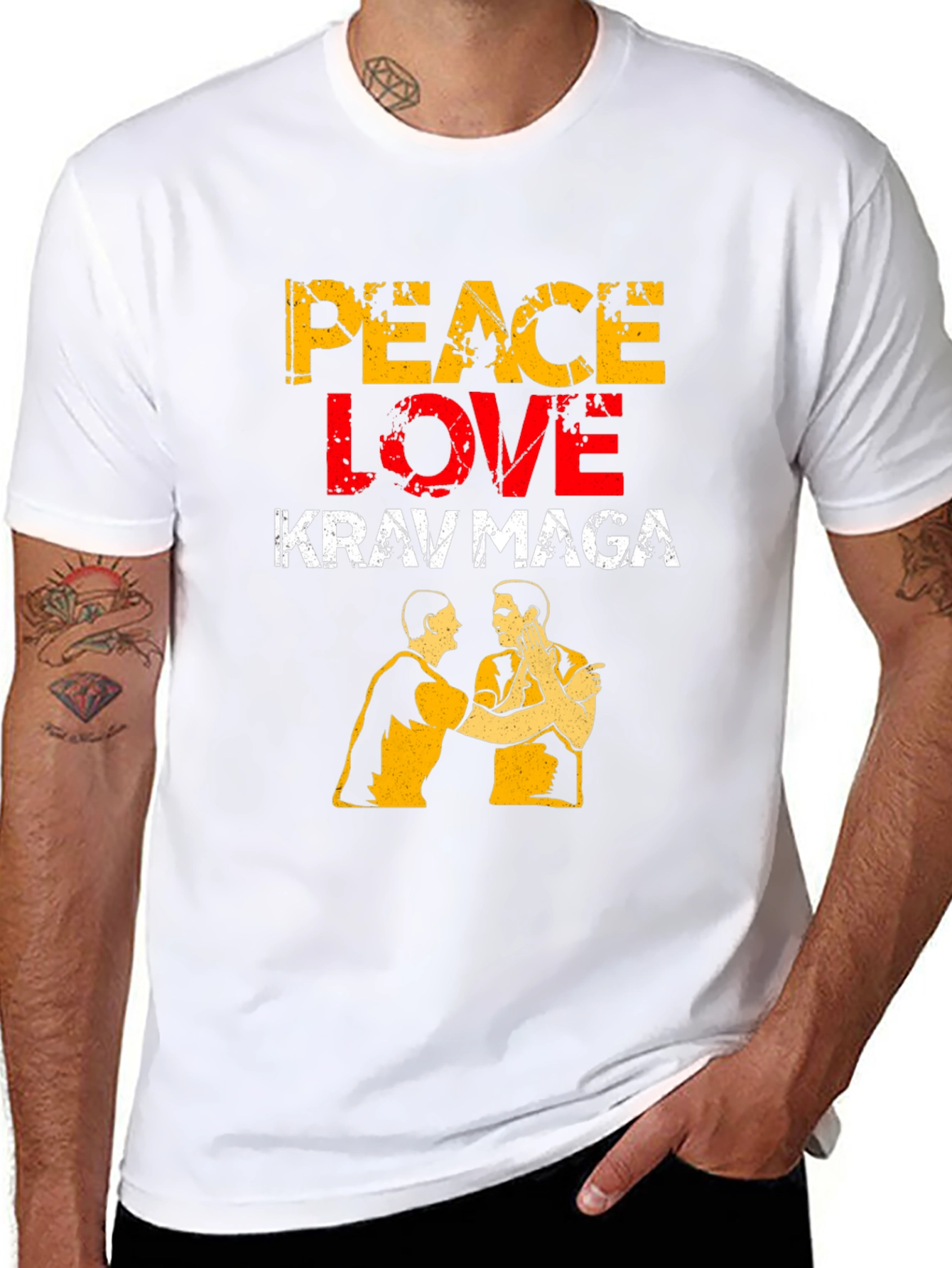 Camiseta Krav Maga: Paz Amor y Defensa Personal