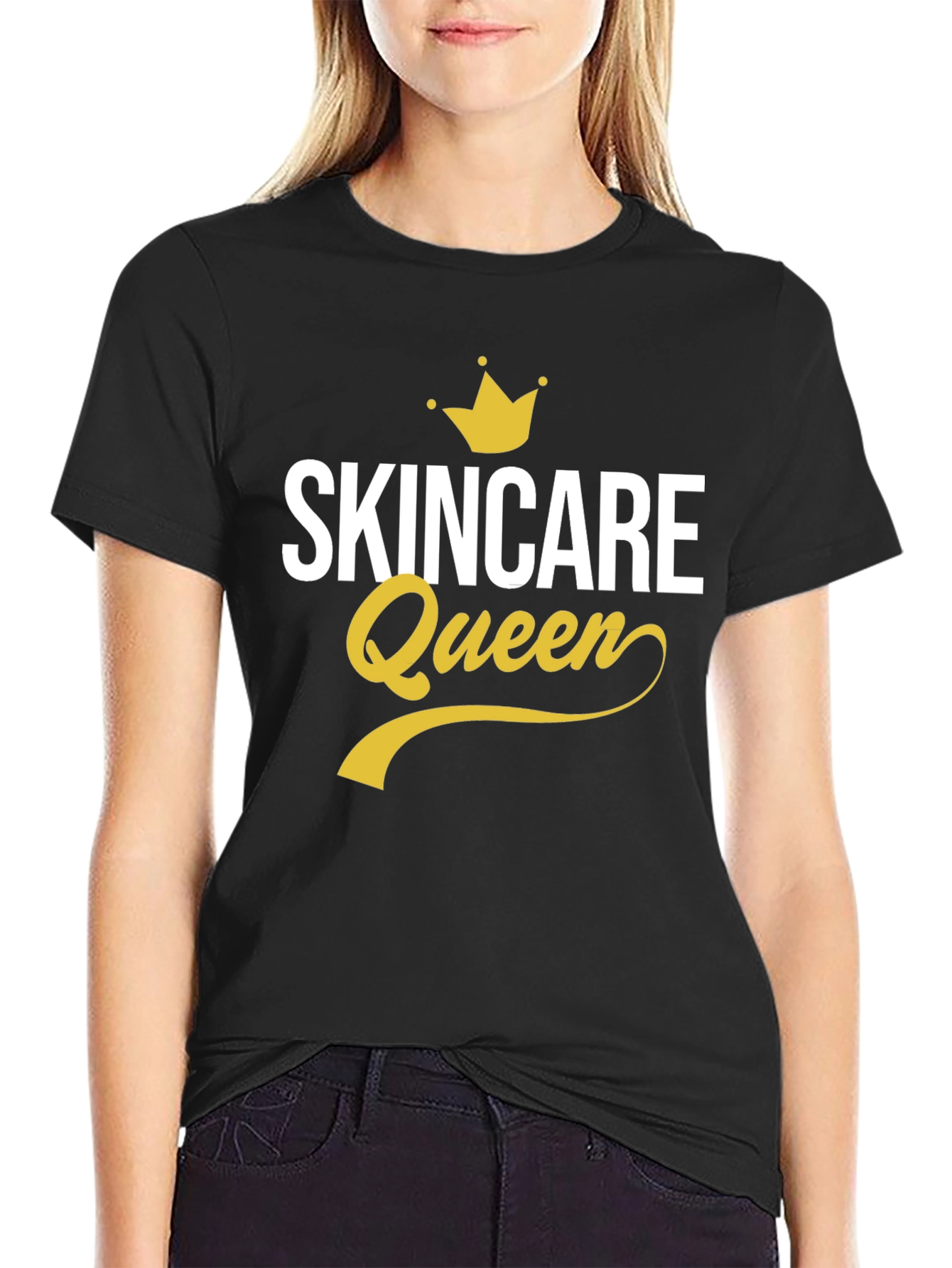 Camiseta Negra Skincare Queen - Moda y Belleza