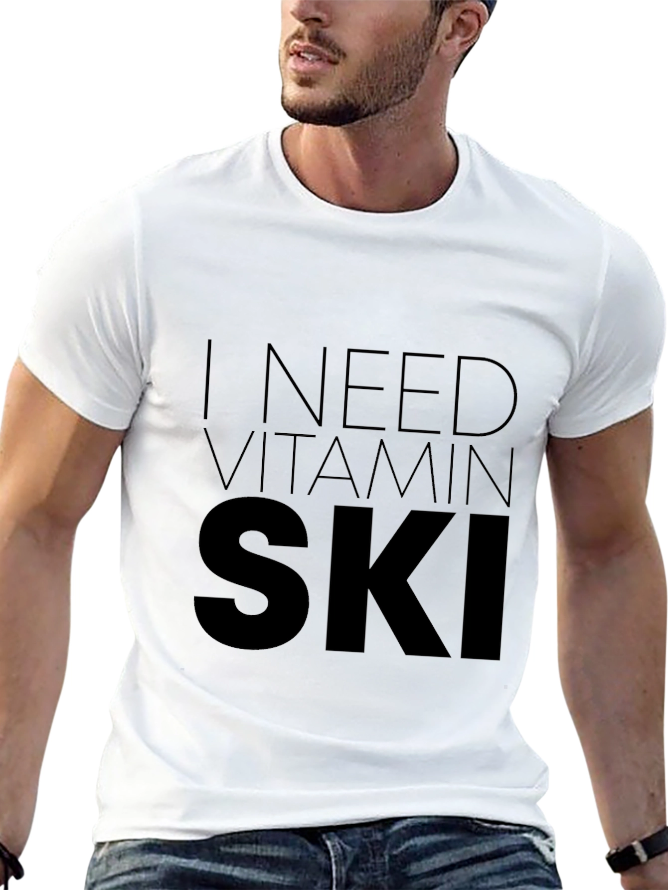 Camiseta Negra Necesito Vitamina Ski