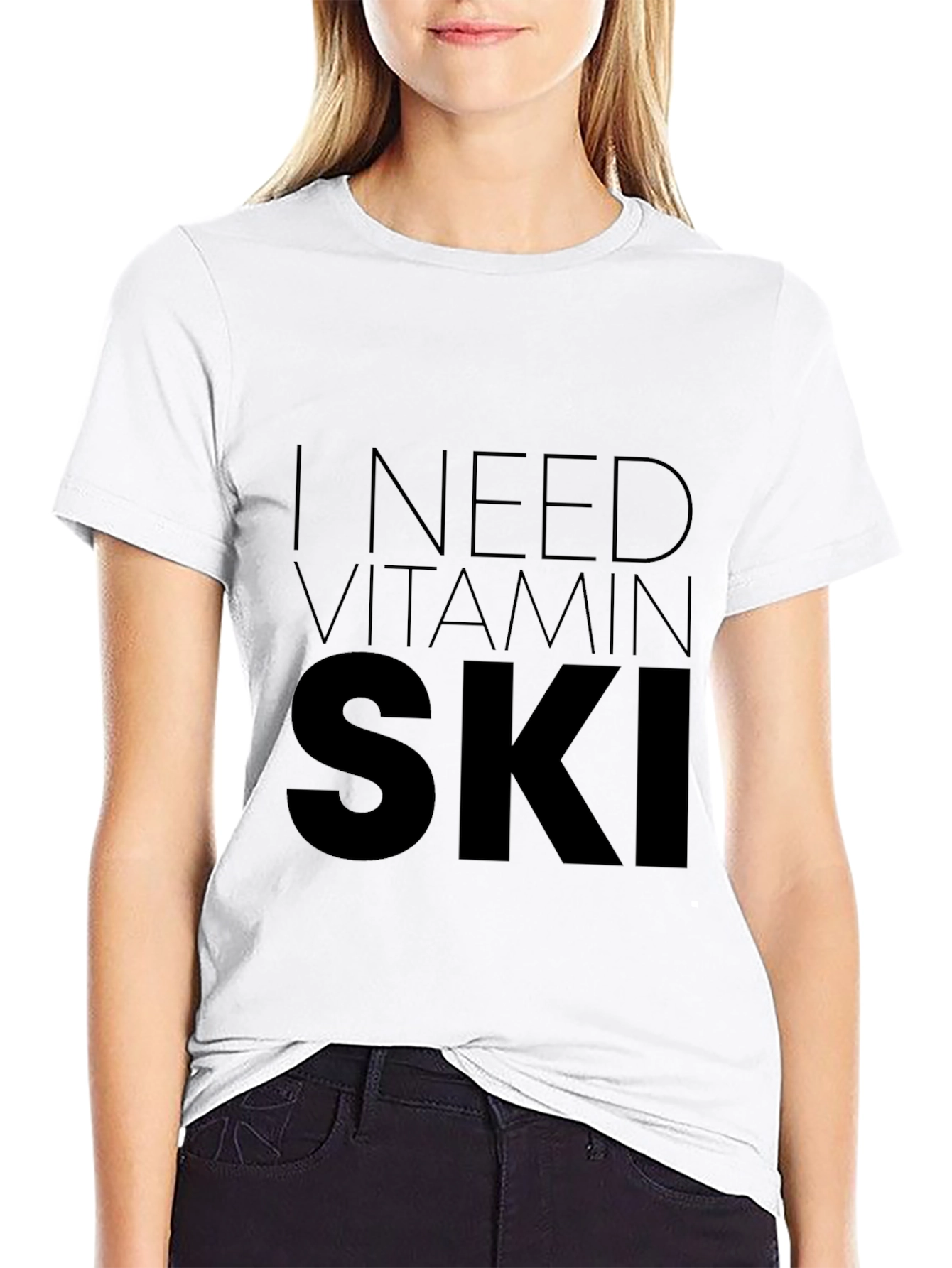 Camiseta Negra Necesito Vitamina Ski