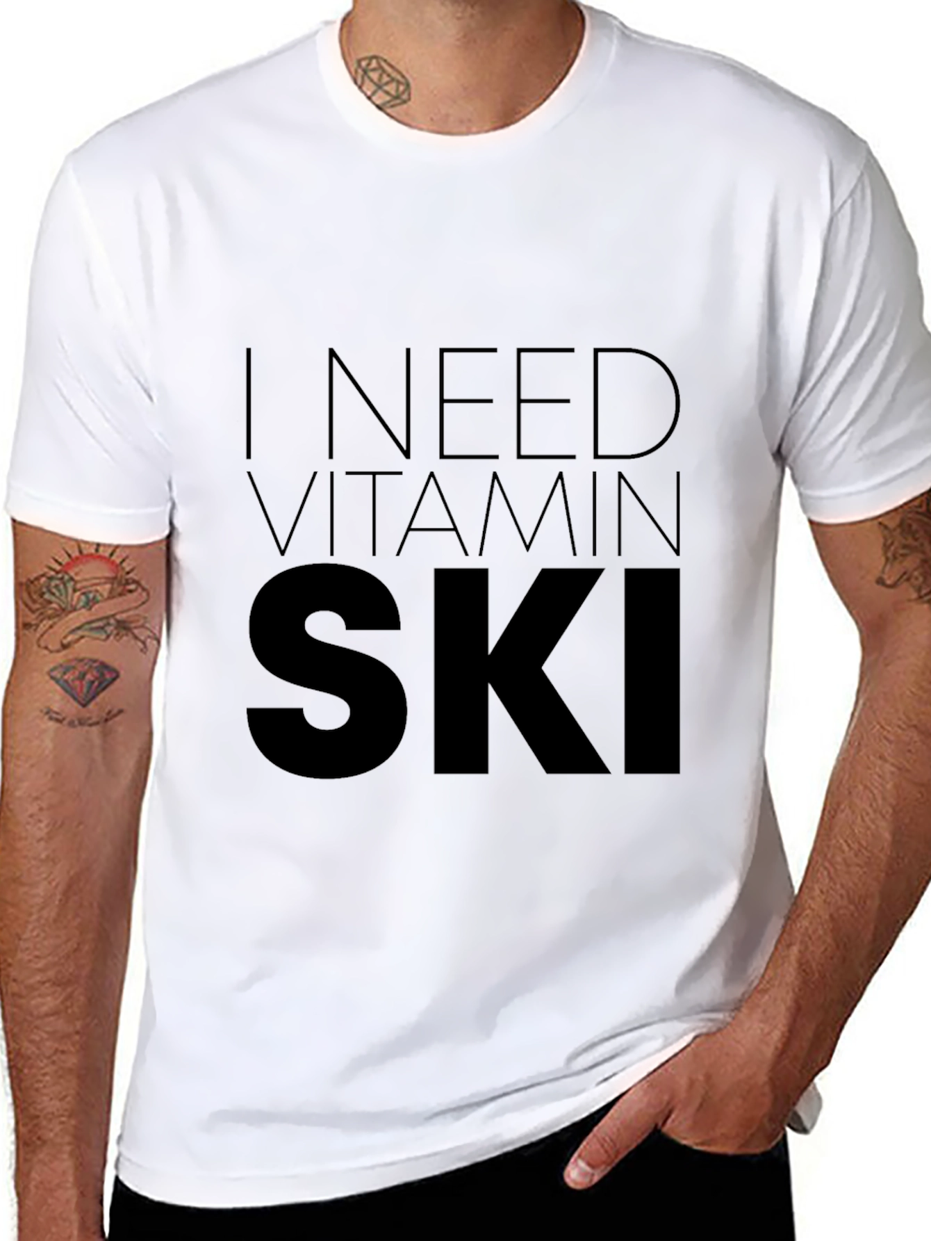 Camiseta Negra Necesito Vitamina Ski