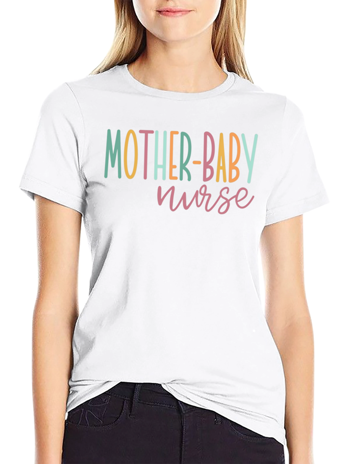 Camiseta Negra Madre-Bebé Enfermera