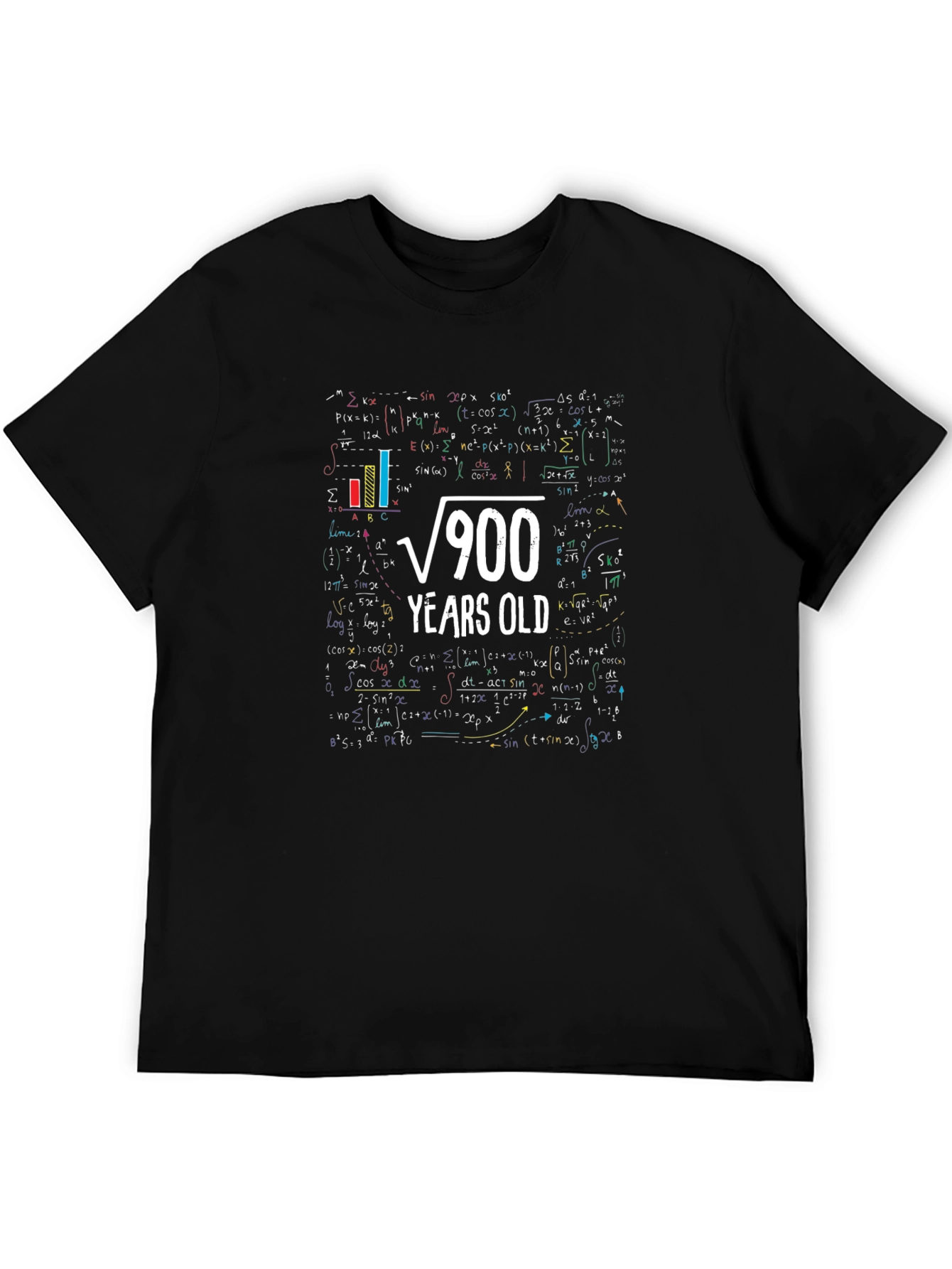Camiseta Negra Raíz Cuadrada 900 Años para Hombre