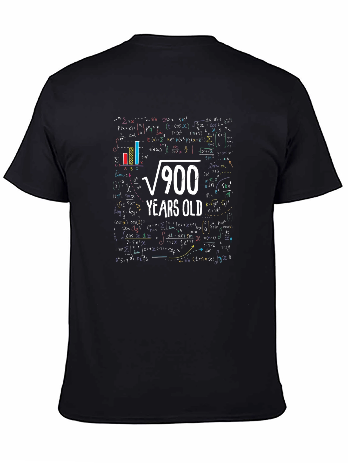 Camiseta Negra Raíz Cuadrada 900 Años para Hombre