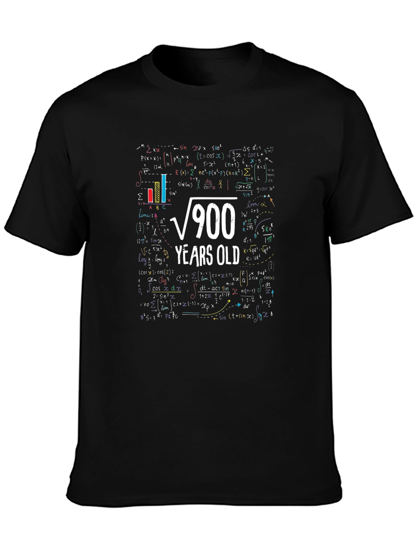 Camiseta Negra Raíz Cuadrada 900 Años para Hombre