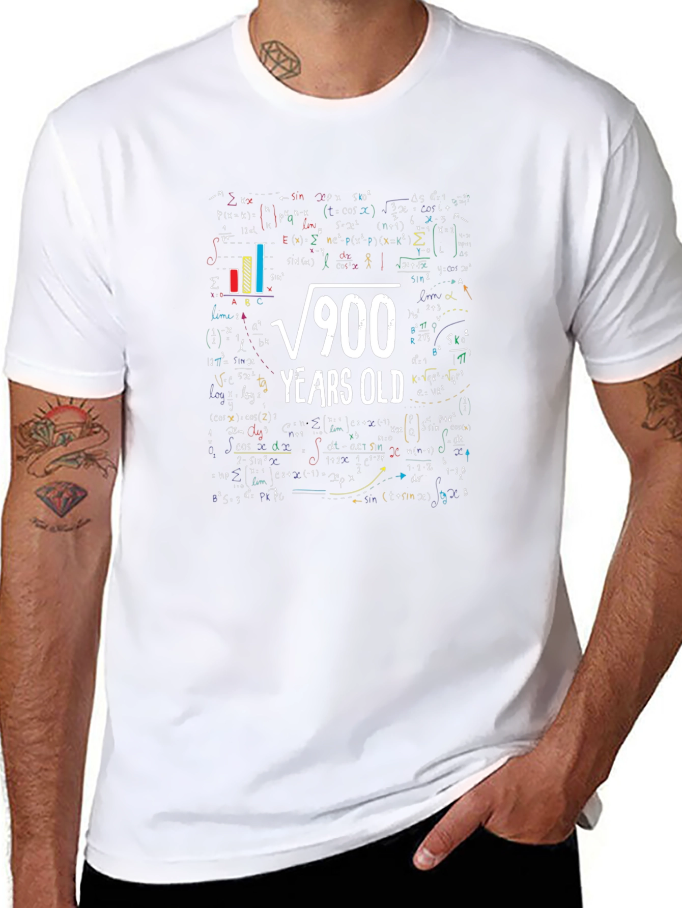 Camiseta Negra Raíz Cuadrada 900 Años para Hombre